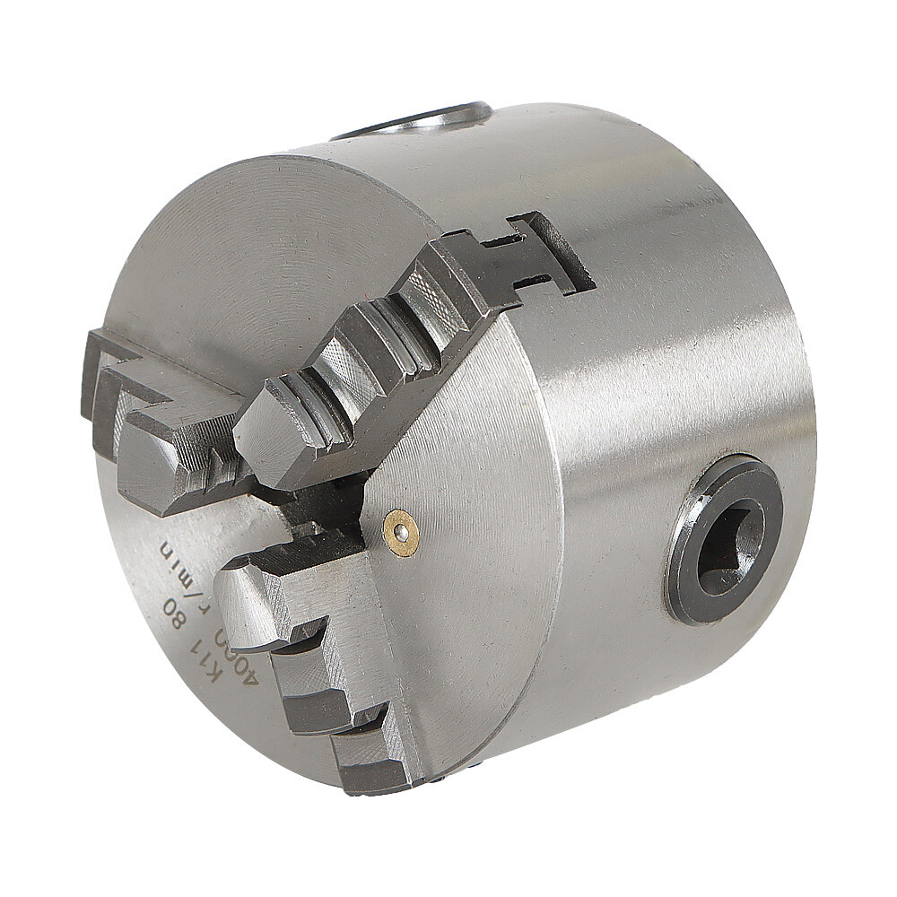 Lathe Chuck K11-80 3" 3-Jaw Self-Centering Design 80mm Steel Grinding Jaw
