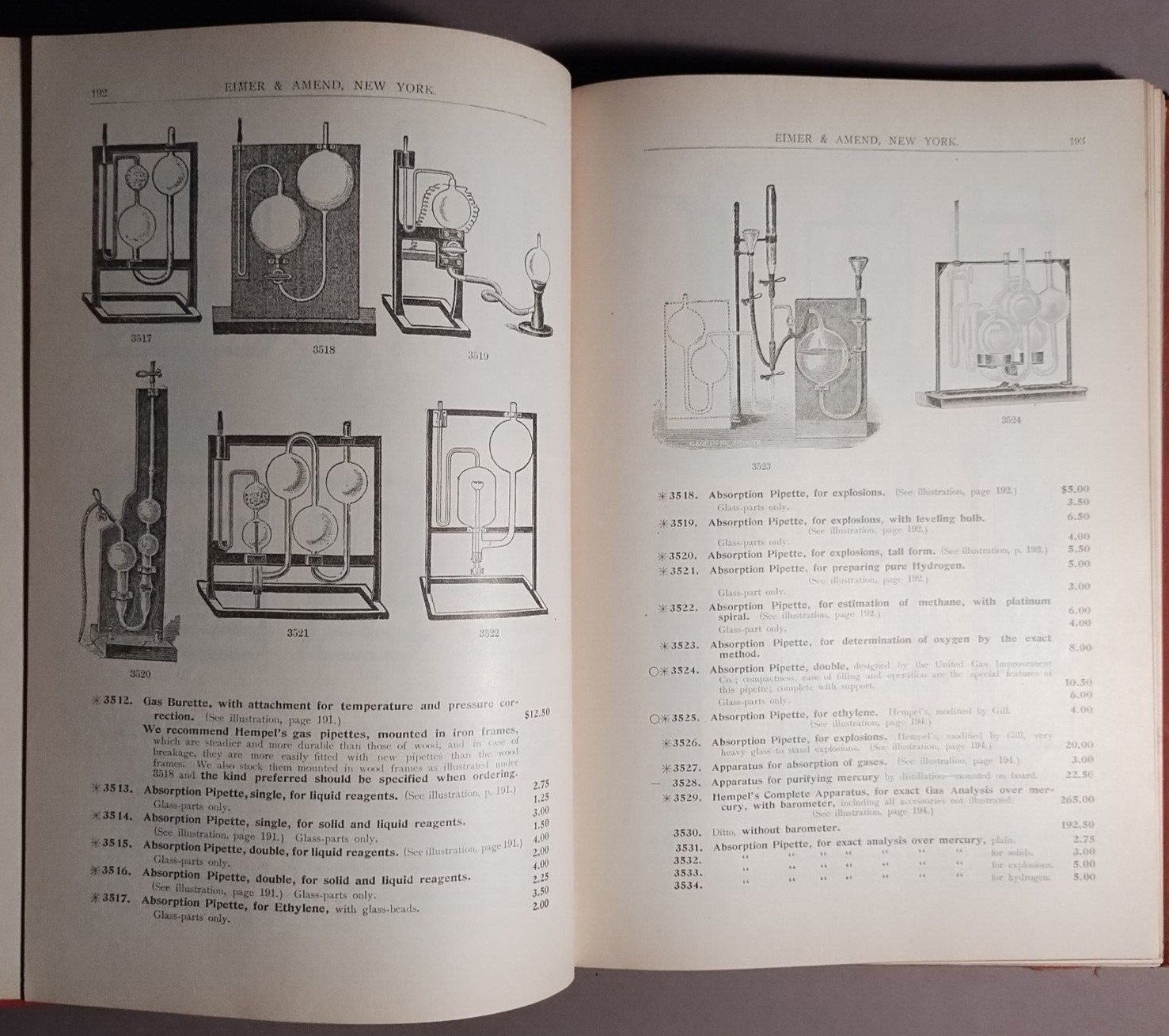 1910 Eimer & Amend Chemical Assay Laboratory Apparatus Supplies Catalog S-12