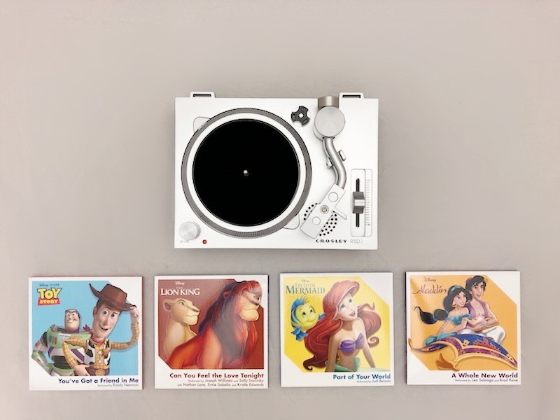 Crosley CR6037A-DS RSD3 Mini Turntable with Four Disney 3" Vinyl Records