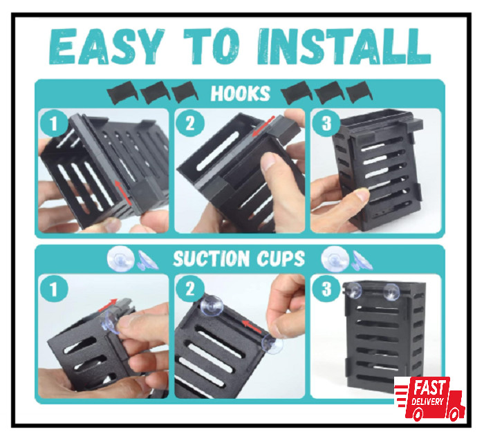 2 Pcs Aquarium Plant Holder, Fish Tank Plant Holder with Hooks and Suction Cups,