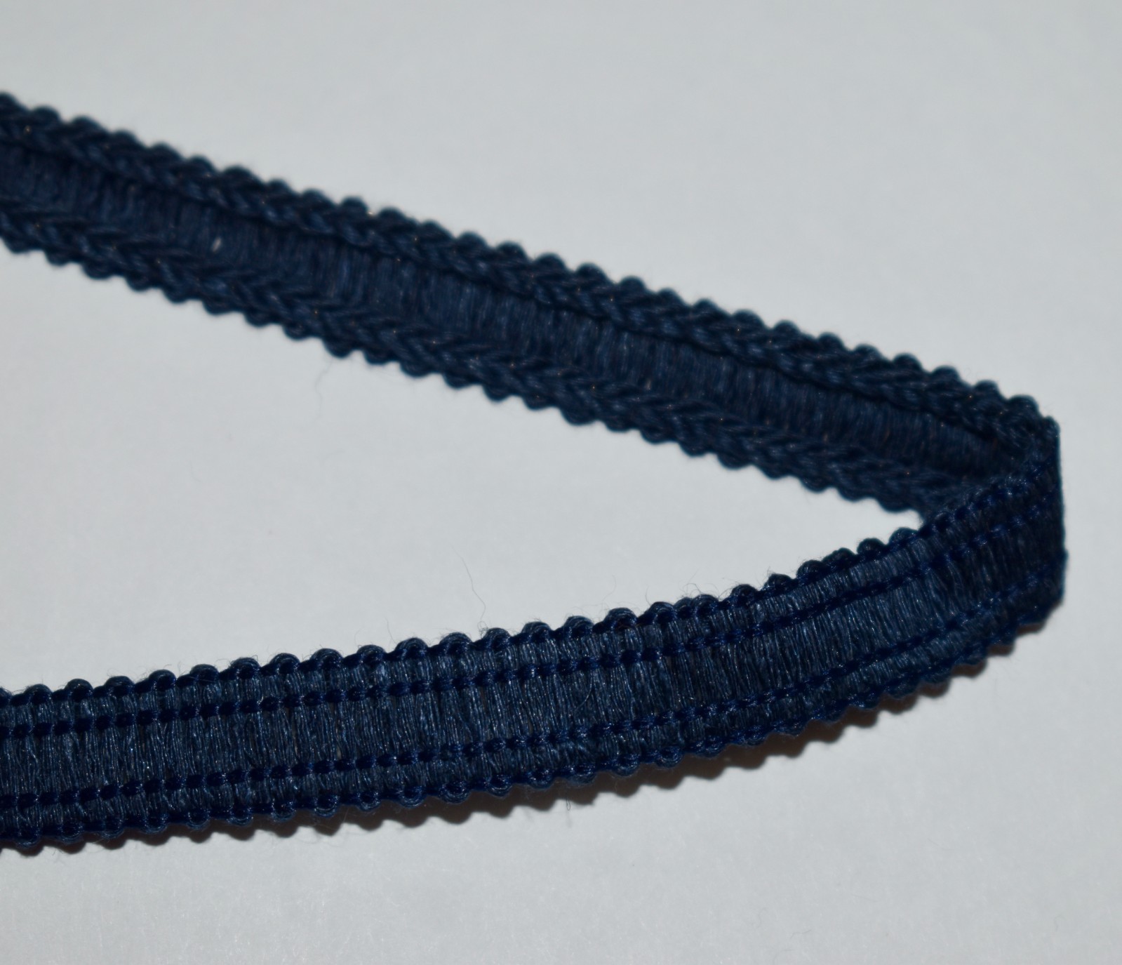 2 yds (72") Samuel & Sons GARLAND LINEN GIMP Navy Dk.Blue 100% Linen 3/8"w Trim