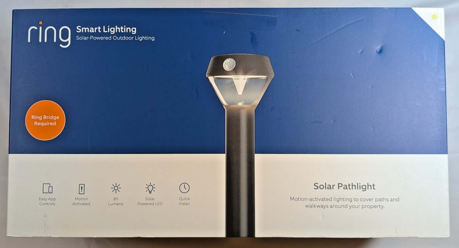 Ring 5AT1S6-BEN0 Smart Solar LED Pathlight, Motion-Activated Outdoor Black