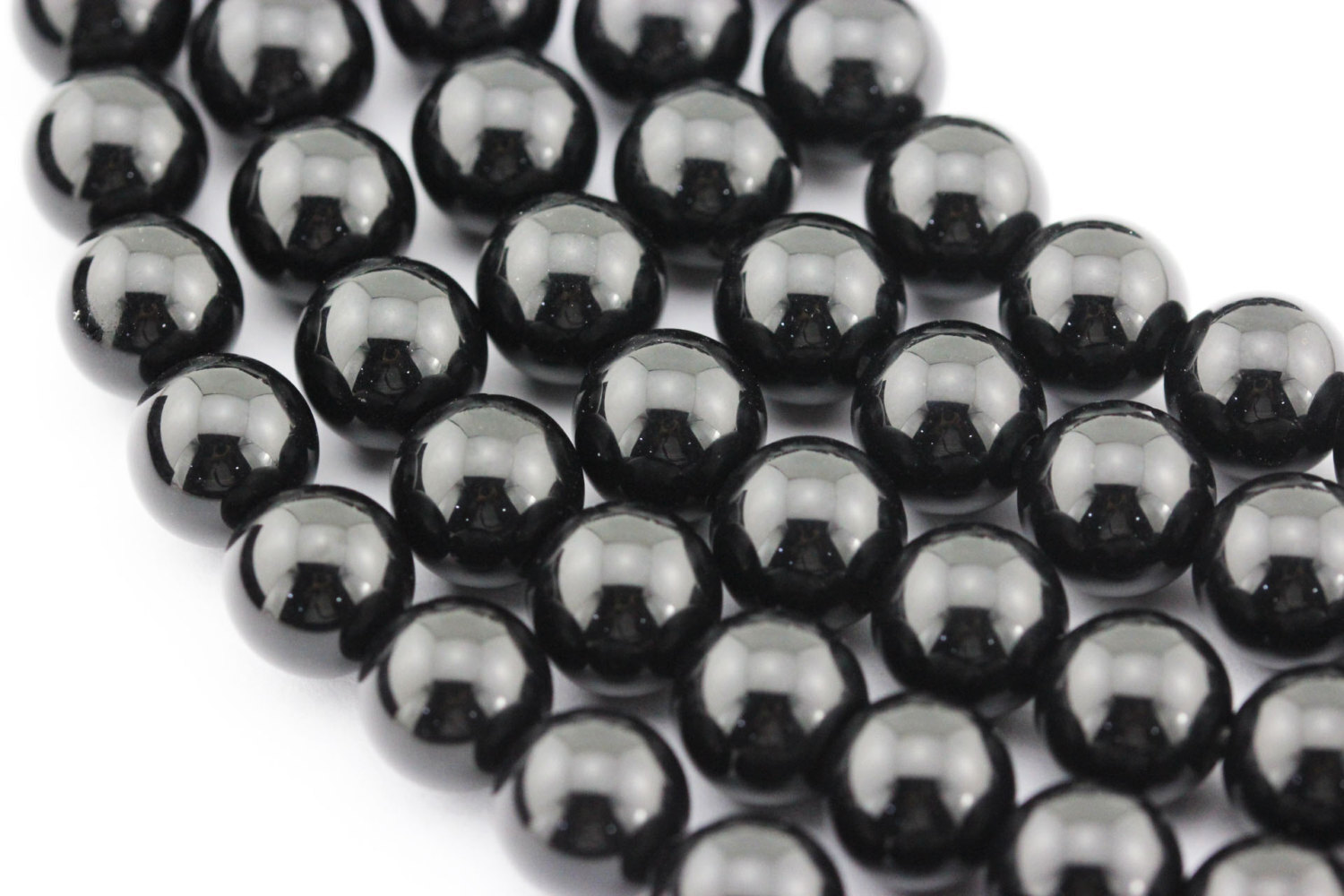Black Onyx Smooth Round Beads 4mm 6mm 8mm 10mm 12mm 14-20mm 15.5" Strand