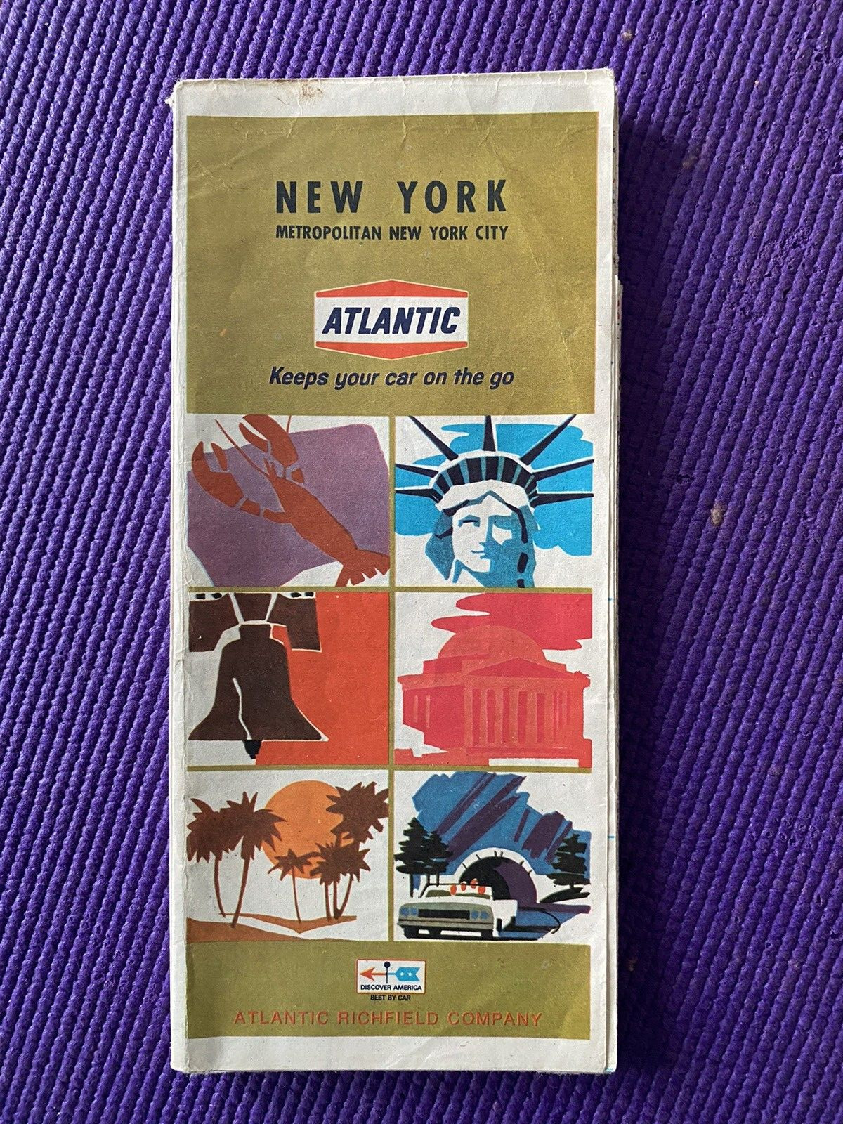 Lot of (2) Vintage Road Maps Texaco and Atlantic New York, Ontario