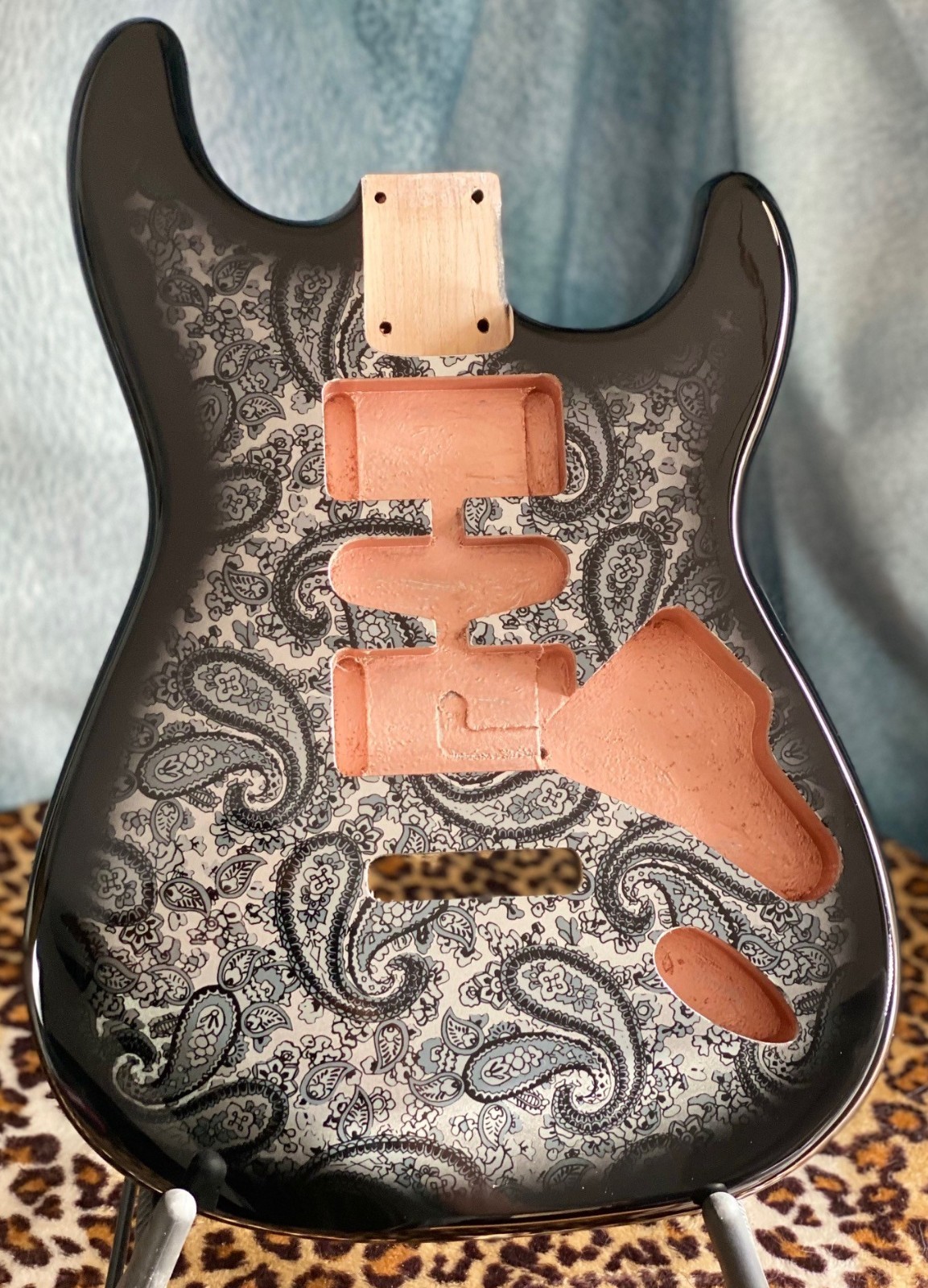 Paisley Stratocaster HSH Alder Fender Replacement Body Shielded Cavity