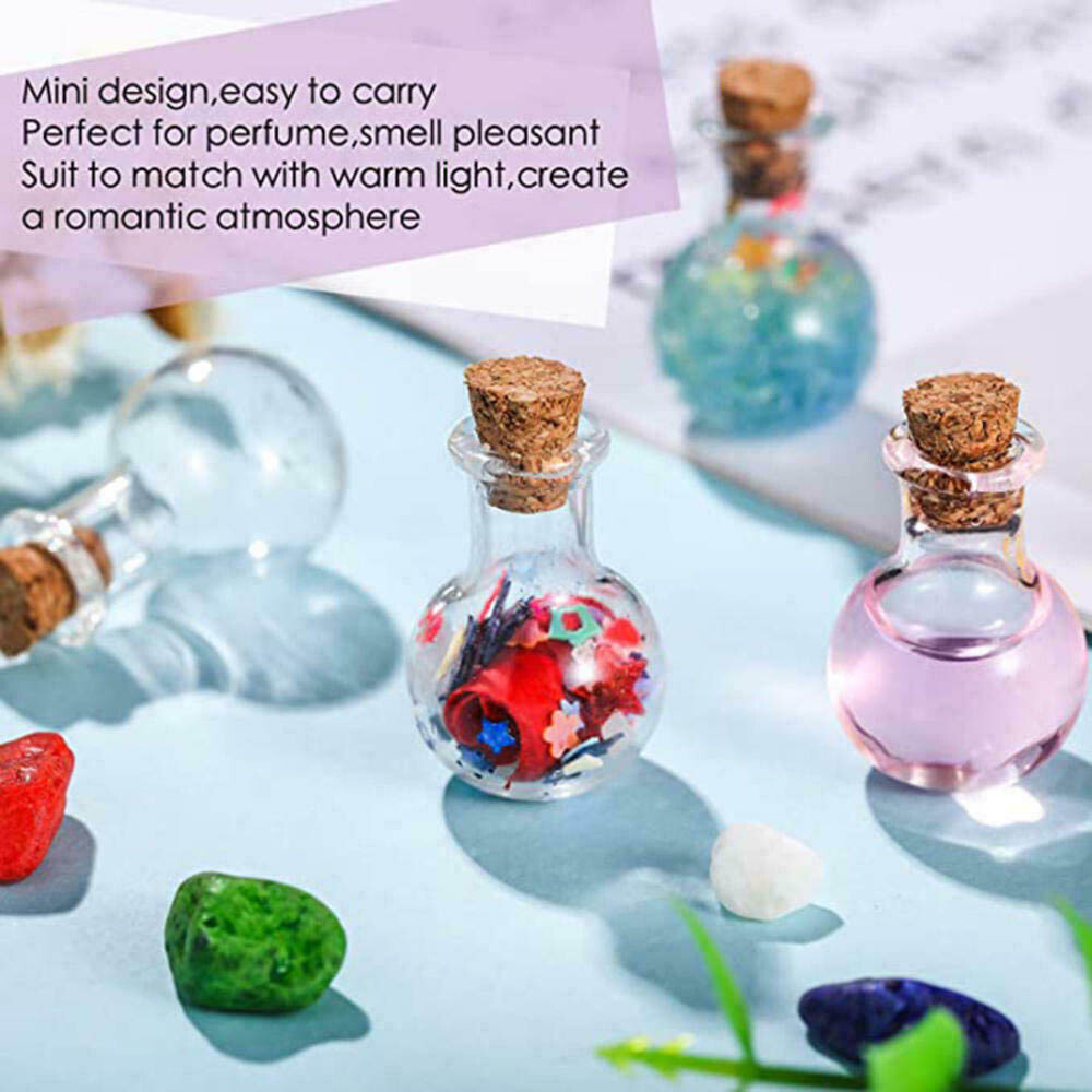Small Mini Glass Bottles with Wooden Cork Tiny Wishing Vials Wholesale 20-100x