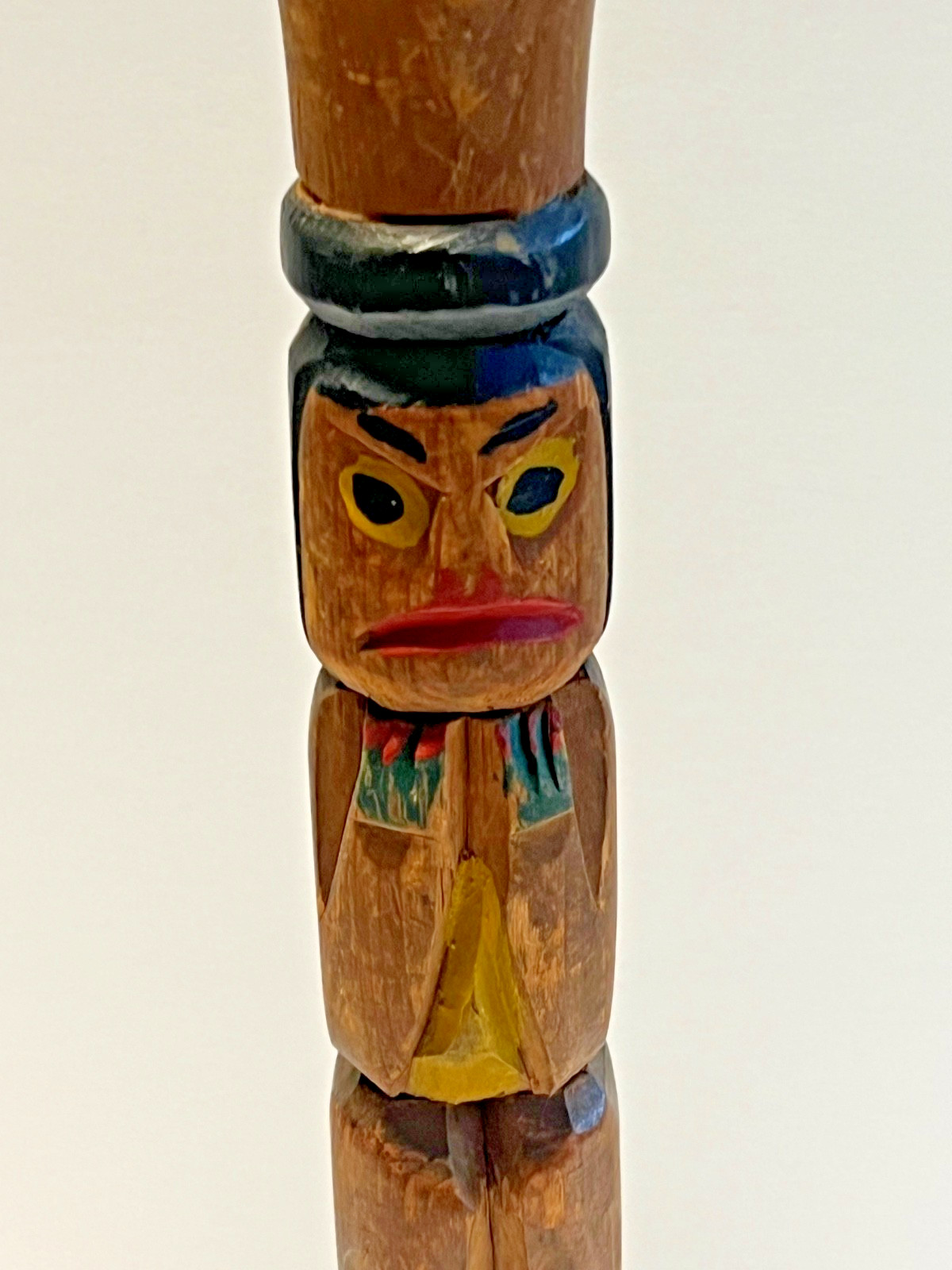 Fine Old Northwest Coast Salish or Nu-Chah-Nulth Indian Totem Candlestick; 1890s