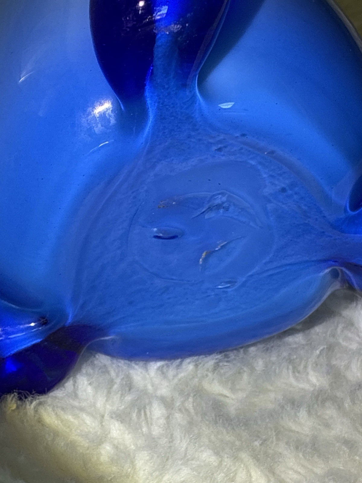 VTG TALL MURANO EMPOLI ALROSE BLUE GLASS VASE CRISTALLERIA FRATELLI BETTI 20”