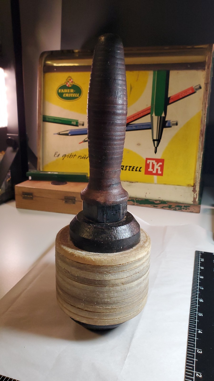 Hammer Maul 5 Lb Vintage Cast Iron Stacked Rawhide & Leather / Monarch Stamp