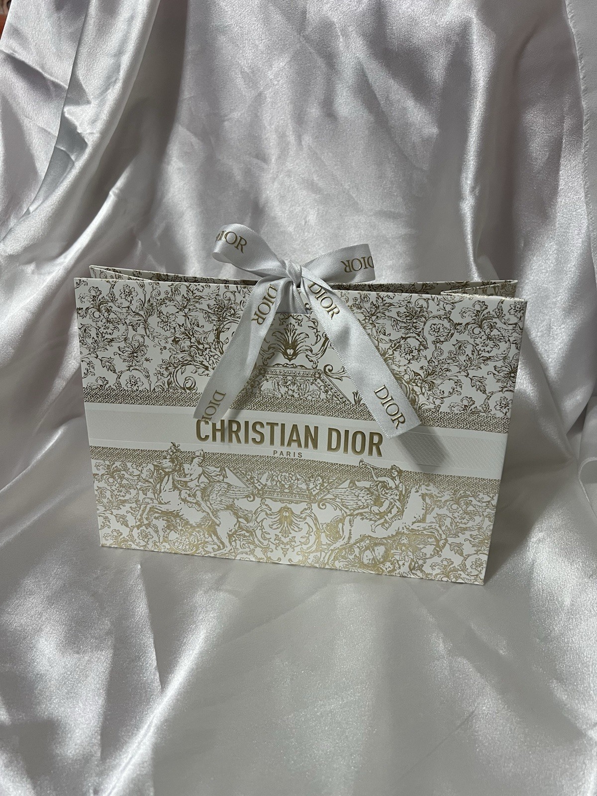 Dior Gift Bag Textured Paper Holiday Limited Edition L 9.5 x H 7 x D 3.5"