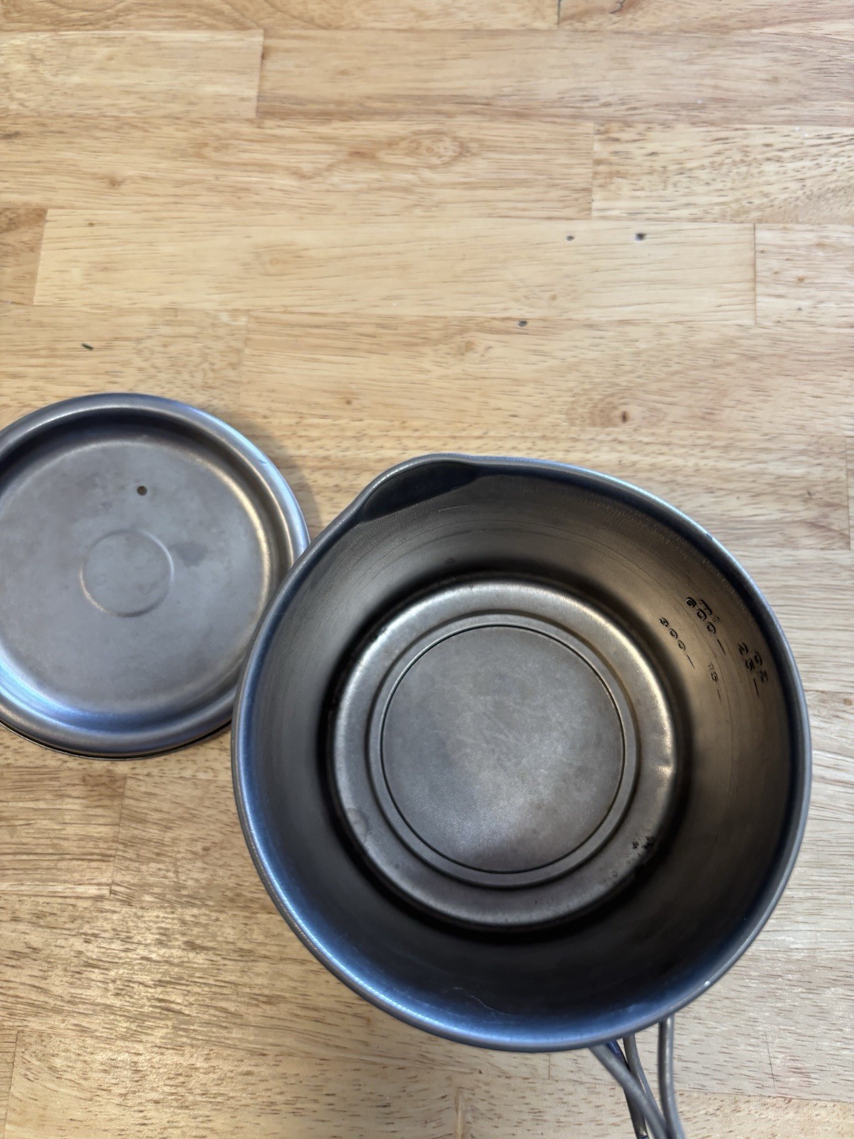 Evernew Titanium Backpacking Pots (2) 1L & 750ml