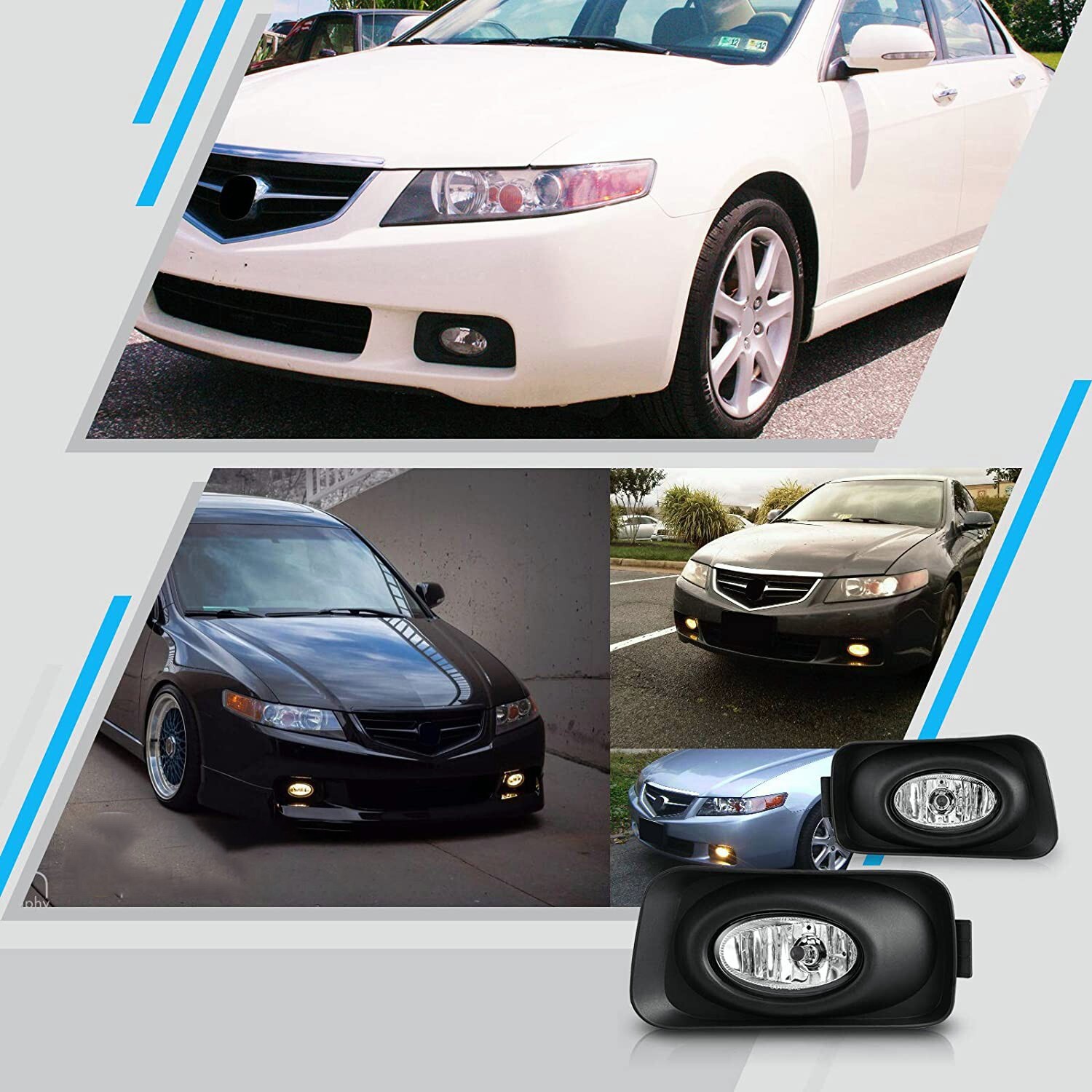 For 2004-2005 Acura TSX OE Style Fog Light Driving Lamps Bumper Kit Clear Lens