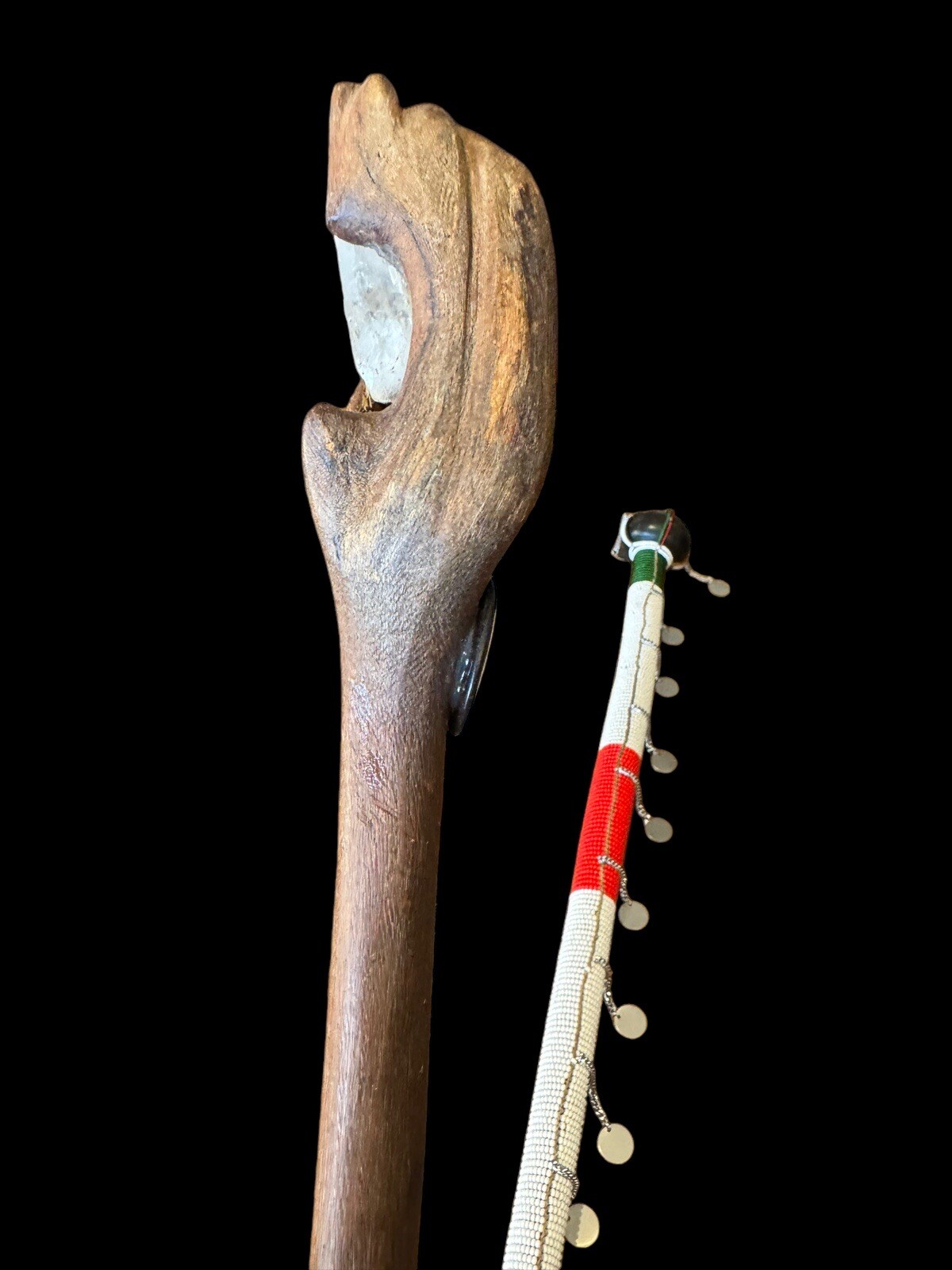 Handmade Decorative African Art Beaded Maasai Rungu Club Baton Masai Shillelagh