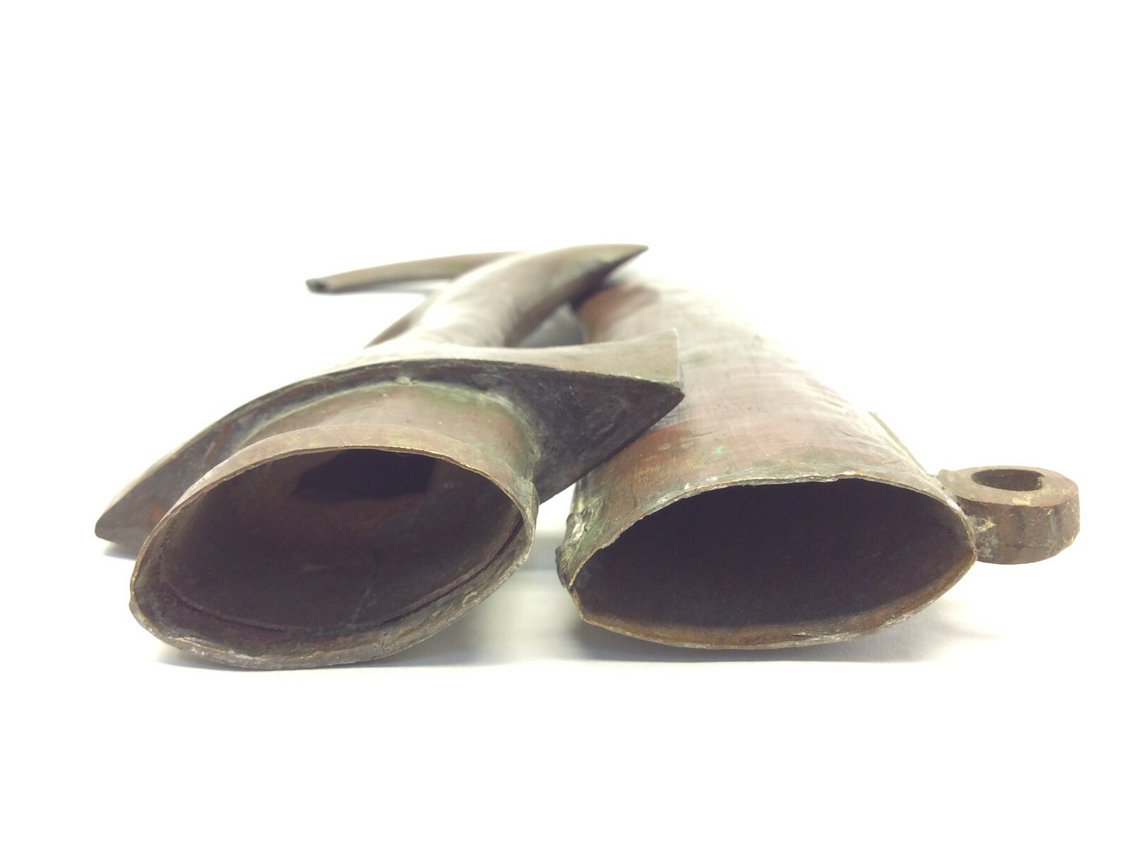 Antique Moroccan Koummya Dagger Brass & Silver Inlay Sheath Curved Blade