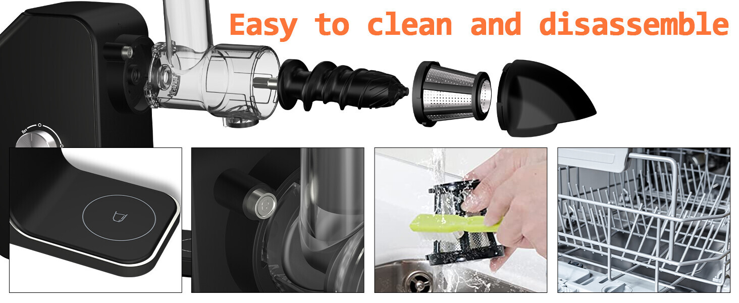 WHALL Slow Juicer, Cold Press Juicer Machines Vegetable and Fruit