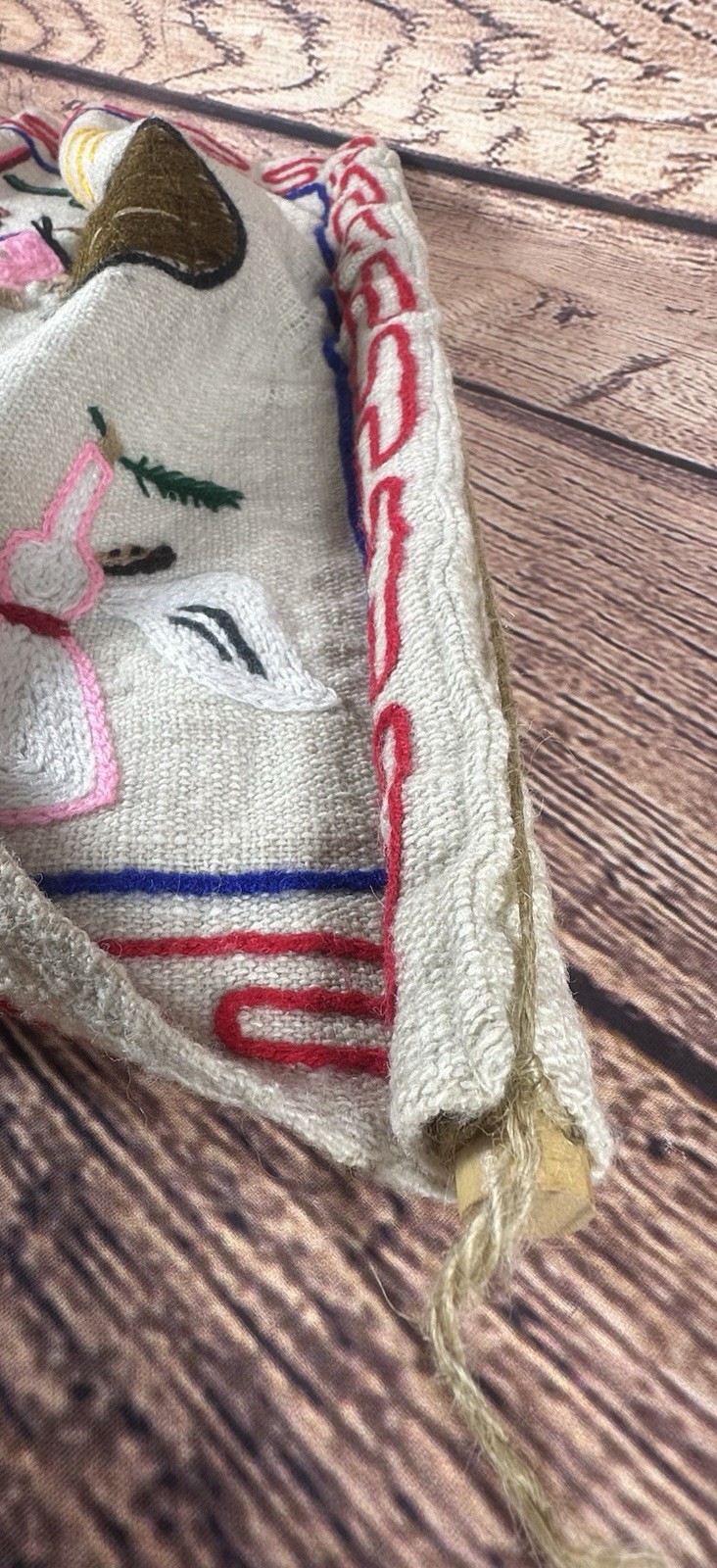 Vintage Peruvian Alpaca Handmade Hanging Tapestry Textile Embroidery Nativity