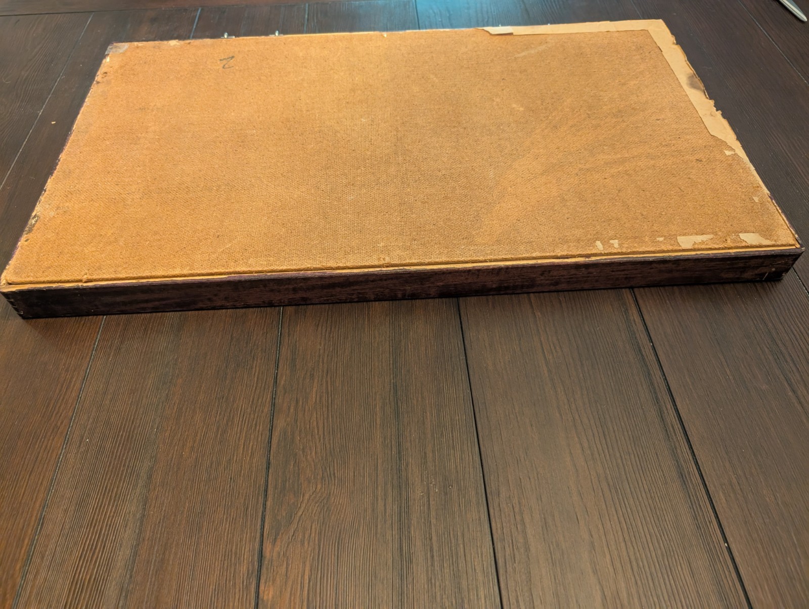 Vintage Chinese Mother Of Pearl Shell Porcelain Landscape 3D Painting Wood Frame