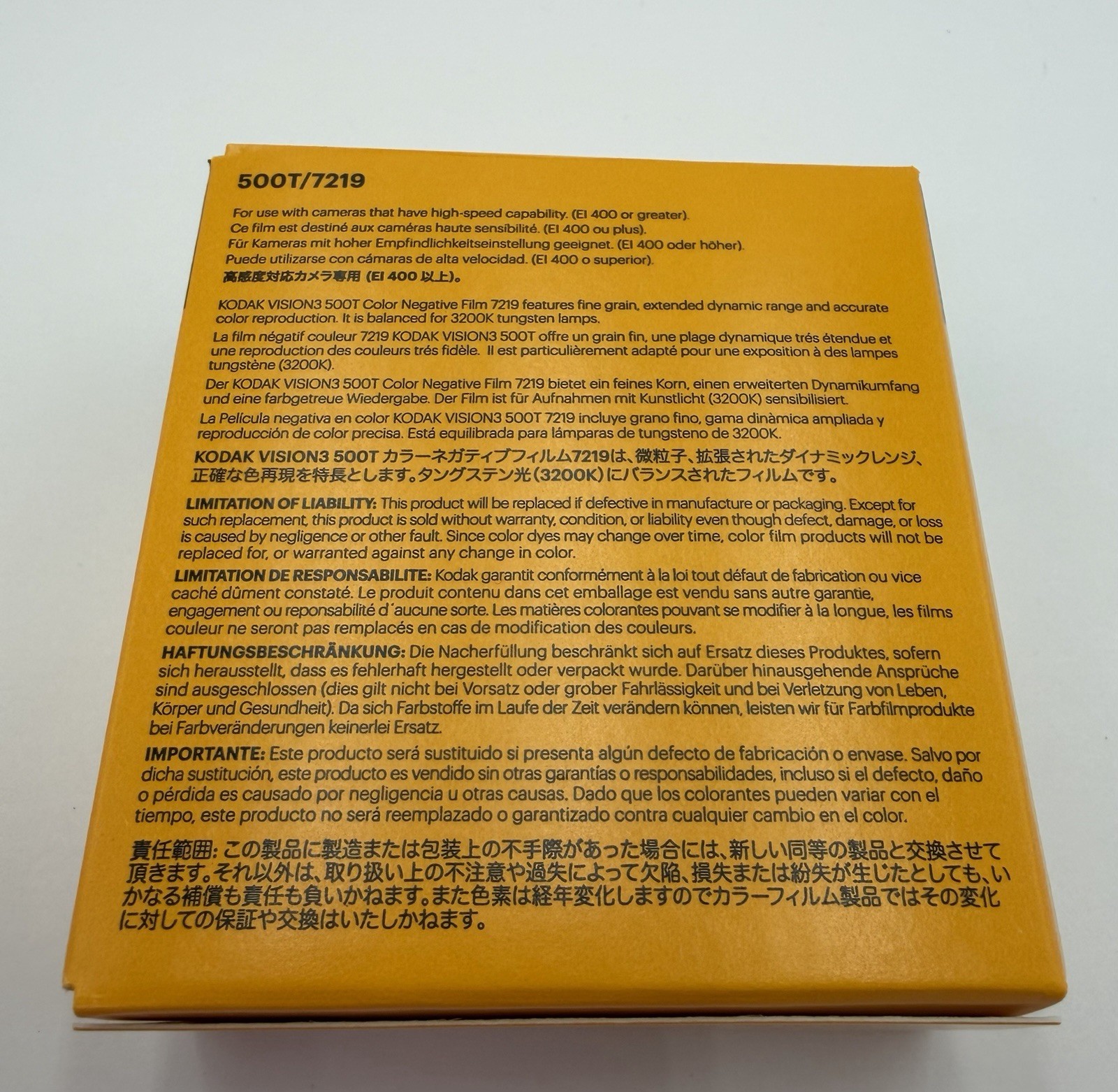 Kodak Vision 3 500T 7219 Super-8 Color Negative Film CAT 8955346 - Has Rem Jet