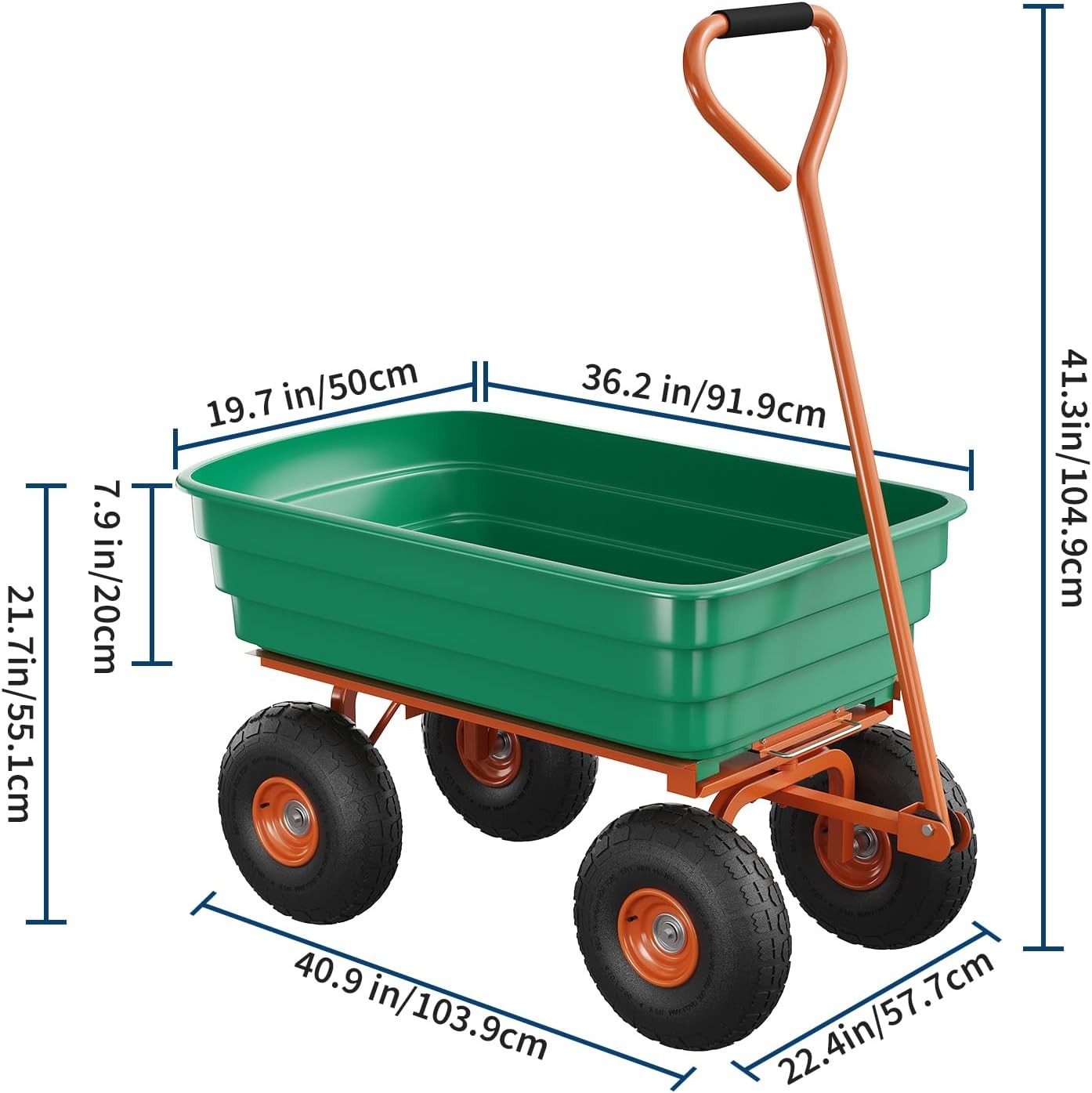 Heavy Duty Poly Dump Cart Garden Cart Quick Release Dump Wagon for Yard
