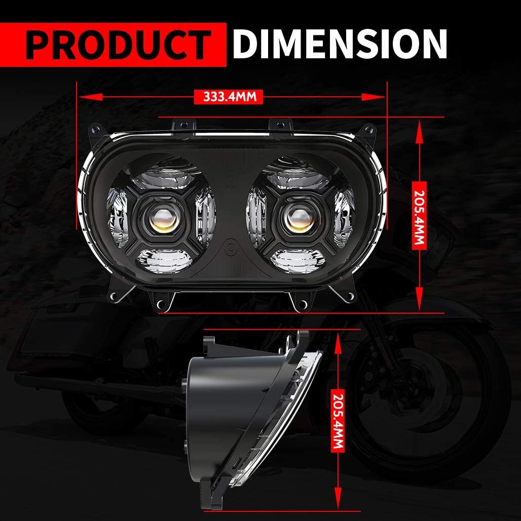 LED Headlight Headlamp Projector Hi/Lo Beam for Road Glide 2015-2023 Models