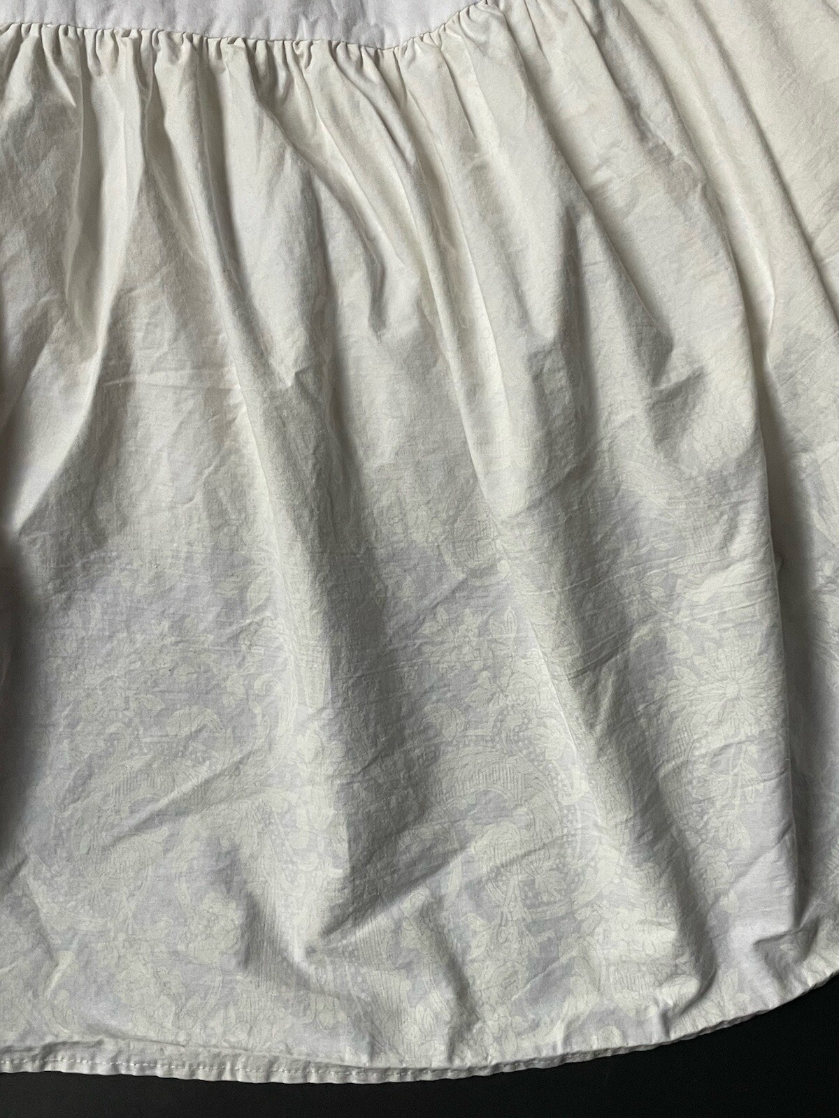 Rare! RALPH Lauren AVERY *KING Retired WHITE BED SKIRT Damask READ*