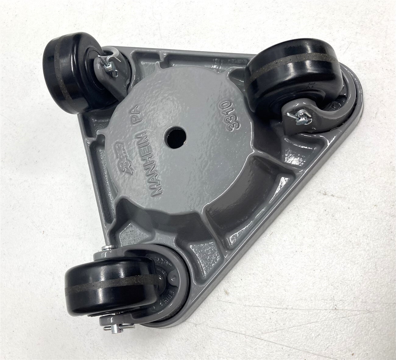 Bond 3310 Cast Iron Triangular CUP DOLLY Phenolic Wheels 750 lb Capacity