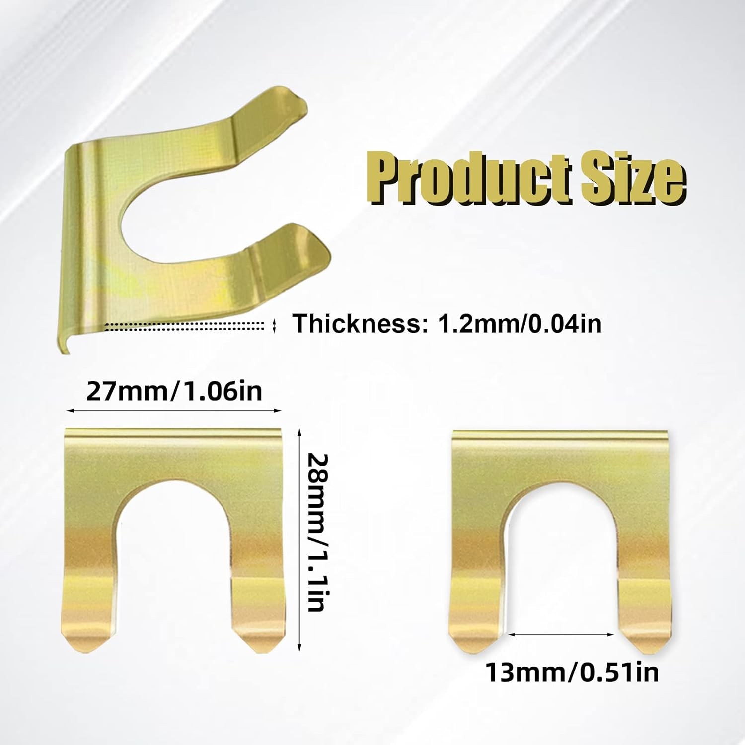 15 Pieces Brake Line Clips Metal Retainer U Shaped, Gray