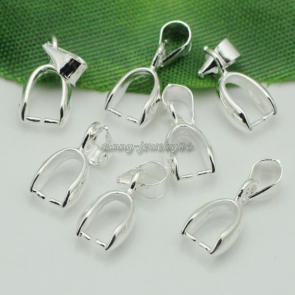 50/100/200pcs Pendant Pinch Bails Silver/Dull Silver/Gold Plated 14mm/16mm/20mm