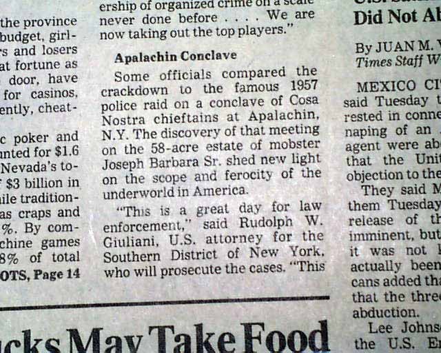 COMMISSION CASE New York MAFIA Crime Bosses Indictments Photos 1985 Newspaper