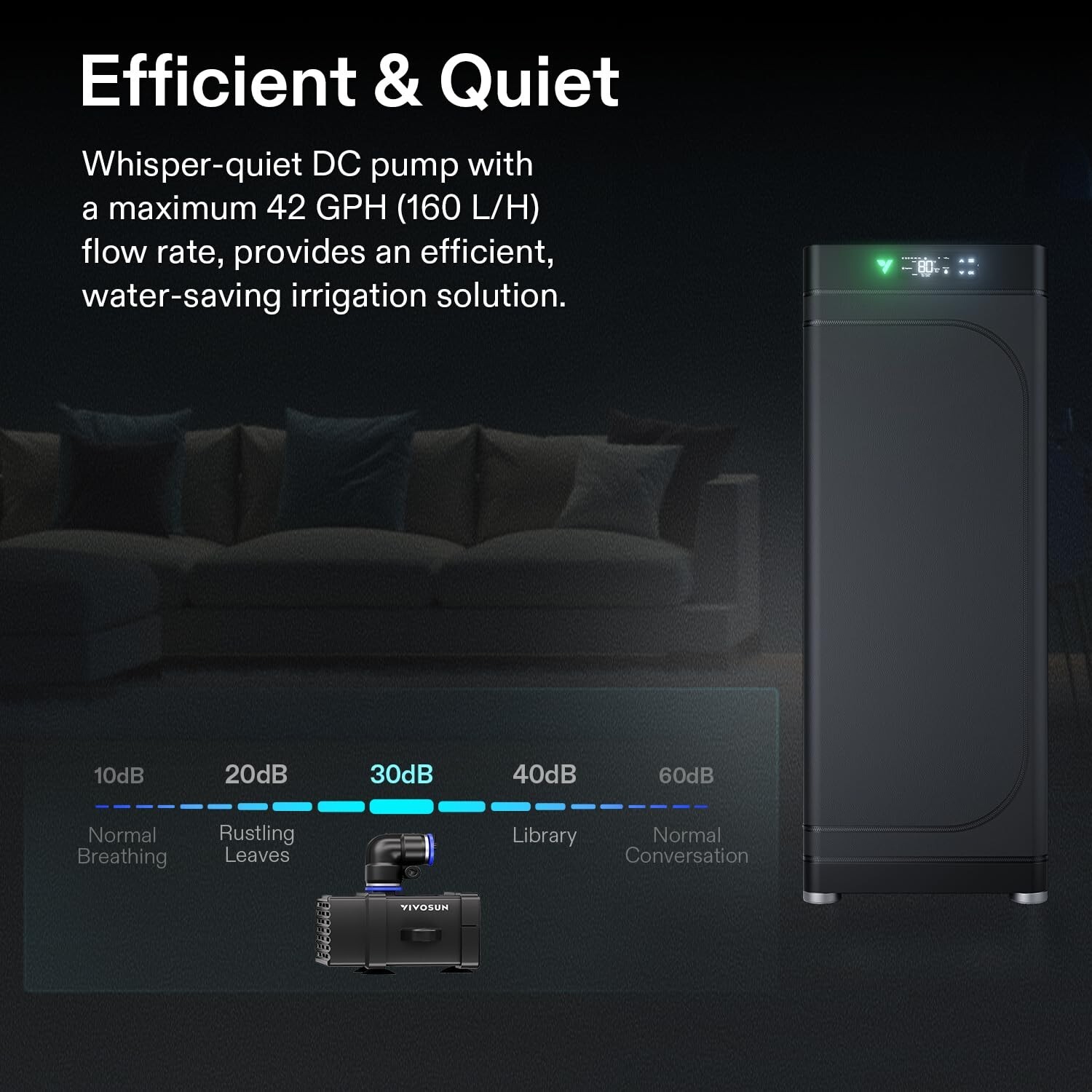 VIVOSUN FlexFeed Drip Irrigation Kit,Irrigation System w/ Pump & 4 Drip Emitters