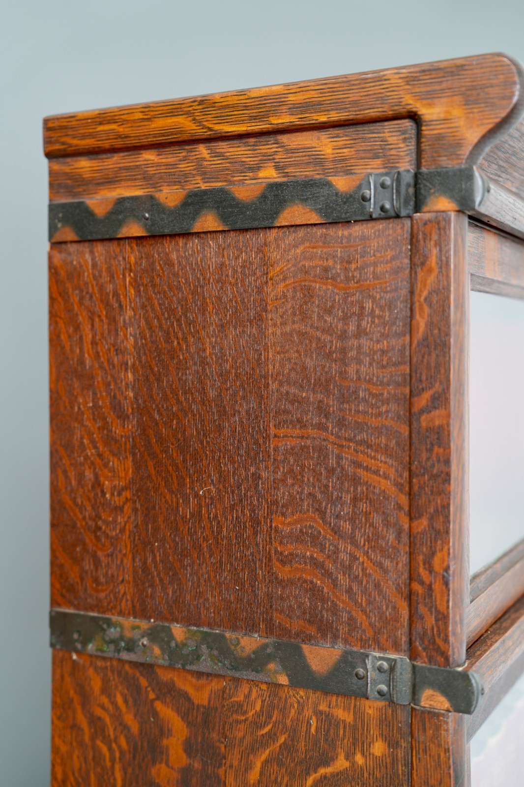 Vintage Macey Lawyer Barrister Bookcase shelf wood Cabinet Glass Doors Antique