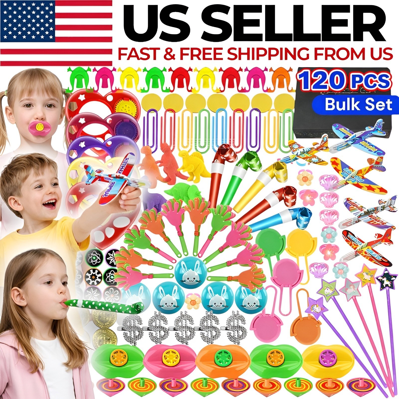 120pcs Party Favor Toys for Kids, Assorted Prizes, Classroom Rewards, Goodie Bag