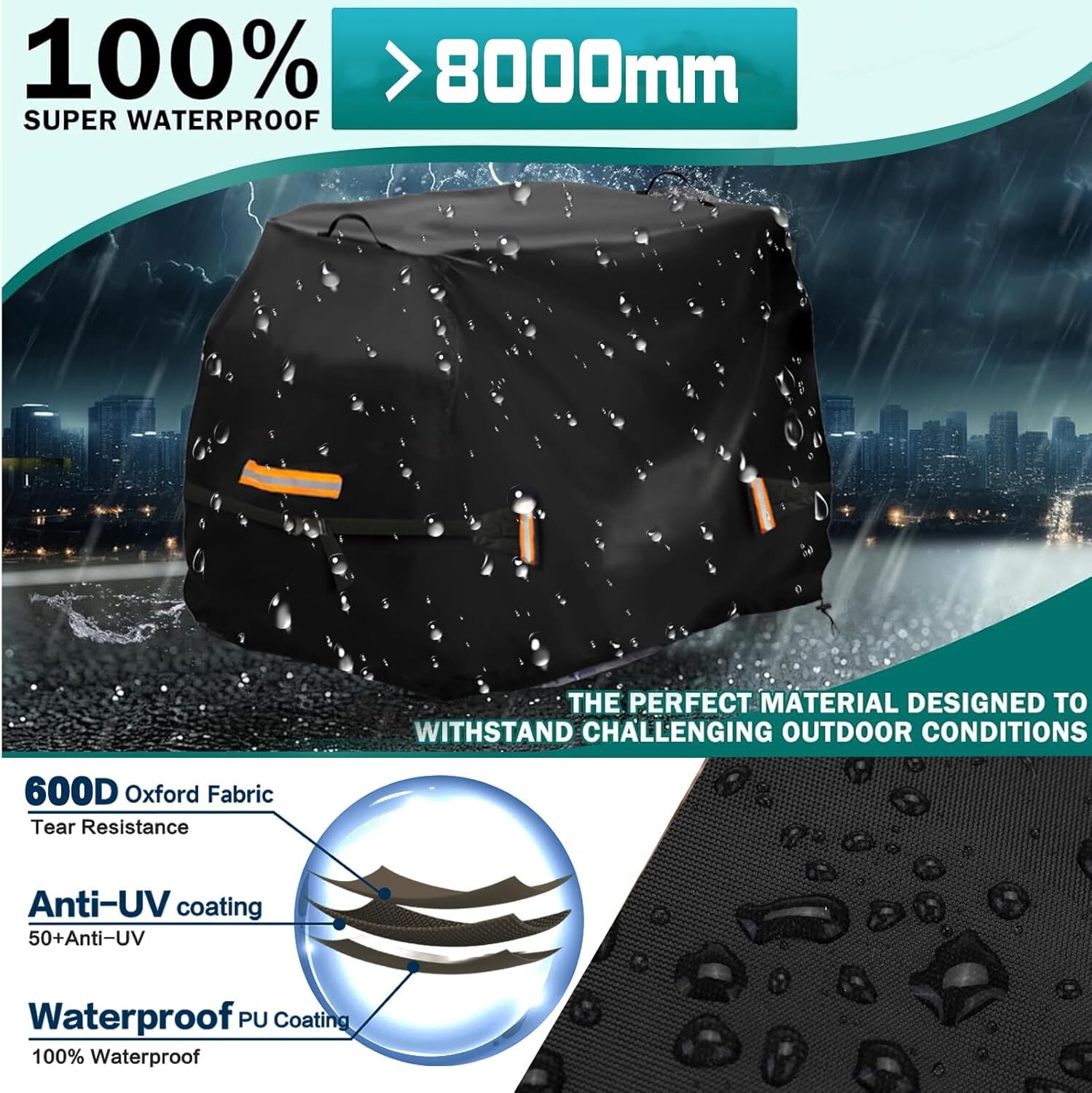 Mobility Scooter Cover 600D All-Weather Protection - 49"x 23"x 39"