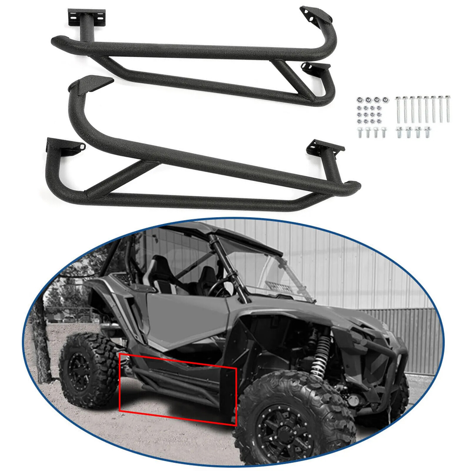 Heavy Duty Nerf Bars Rock Sliders Steel For 2019-2024 Honda Talon 1000X / 1000R