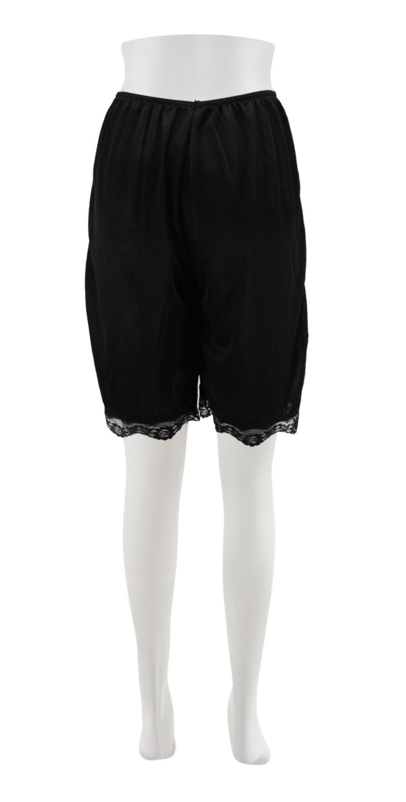 3 Pack Lady Lace Trim Satin Nylon Classic Half Slip Shorts Bloomer Pettipants