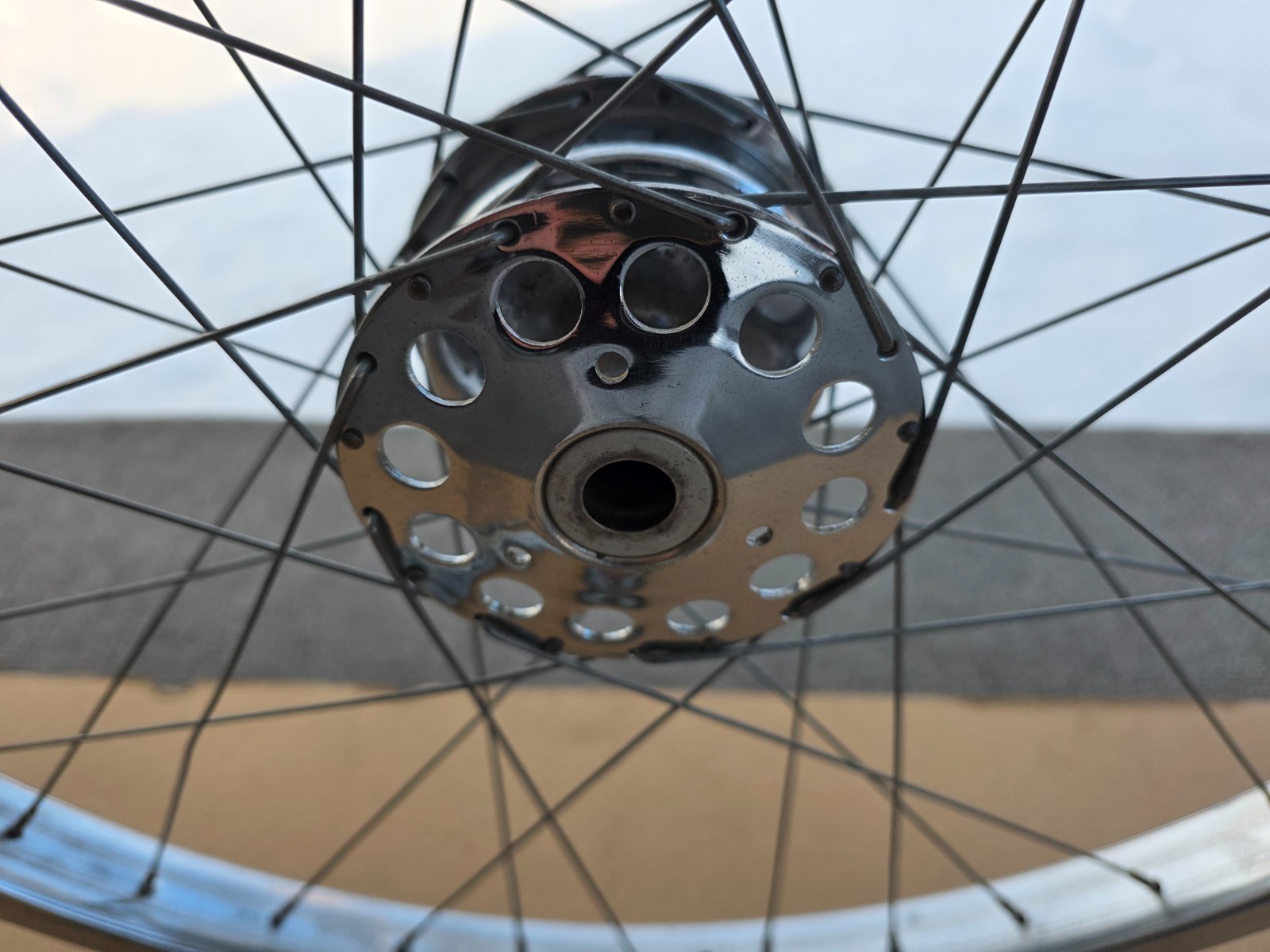 26" SCHWINN S-2 CHROME WHEEL SET W/ FRONT DRUM BRAKE PHANTOM B6 ETC.