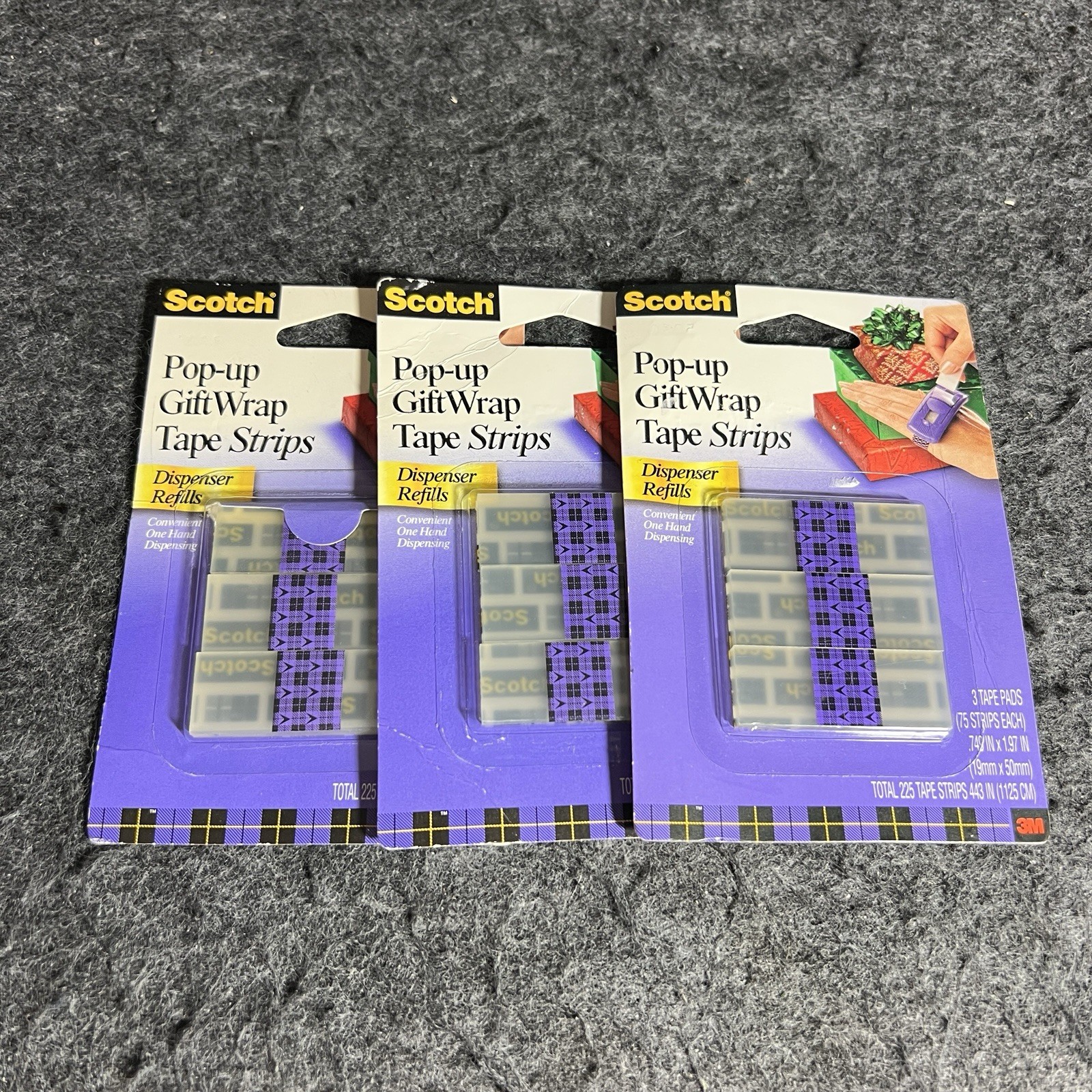 Scotch Pop-Up Gift Wrap Tape Strip Refills 1725 Total -75 Strips X 23 Pads- NIB