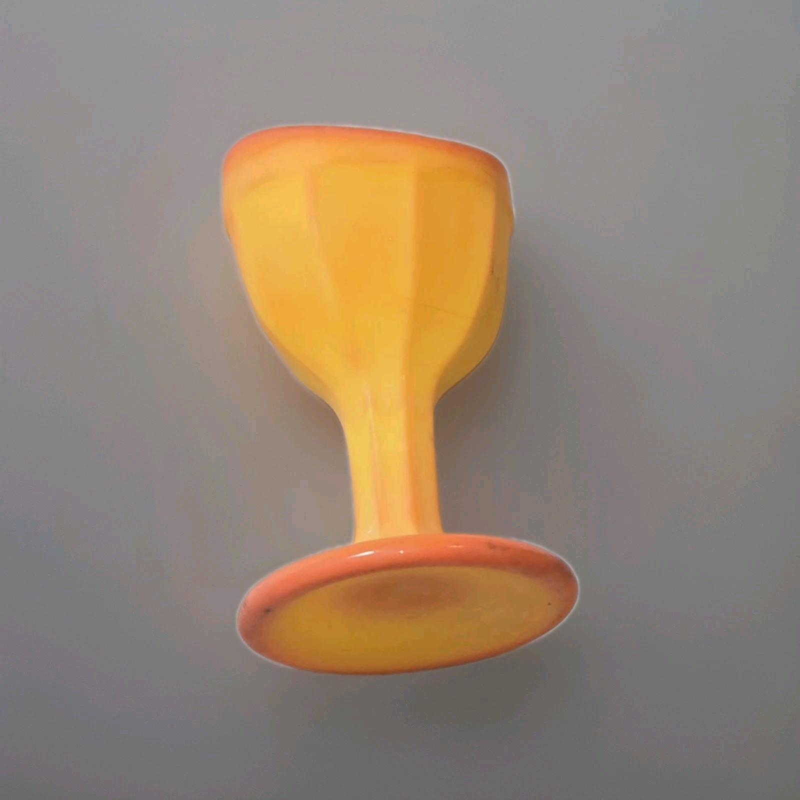 VINTAGE UV REACTIVE SLAG Glass ORANGE SWIRL Ribbed Design Eye Wash Cup by ROSSO