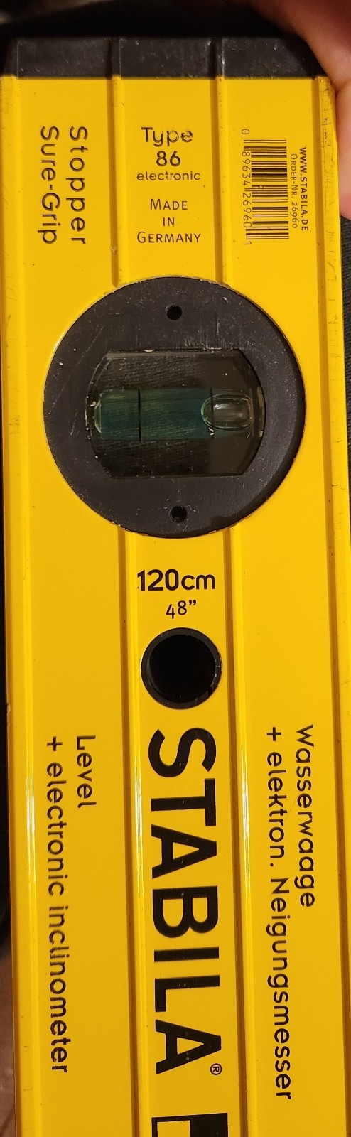 Stabila 48” / 120cm Level Electronic Level With Carrying Case