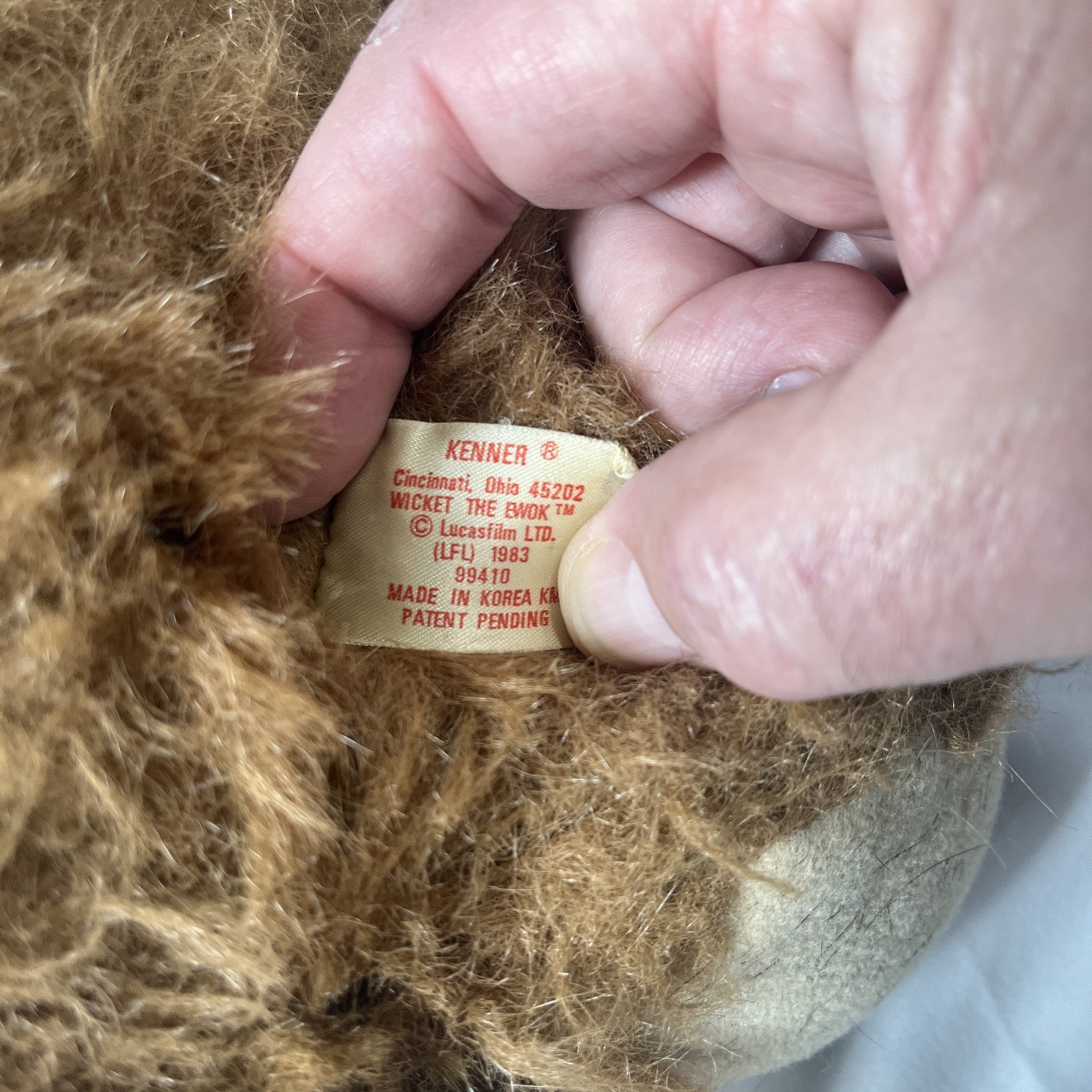 Star Wars Wicket The Ewok Plush Lucasfilm 15" 1983 Shaggy No Hood Vtg Kenner