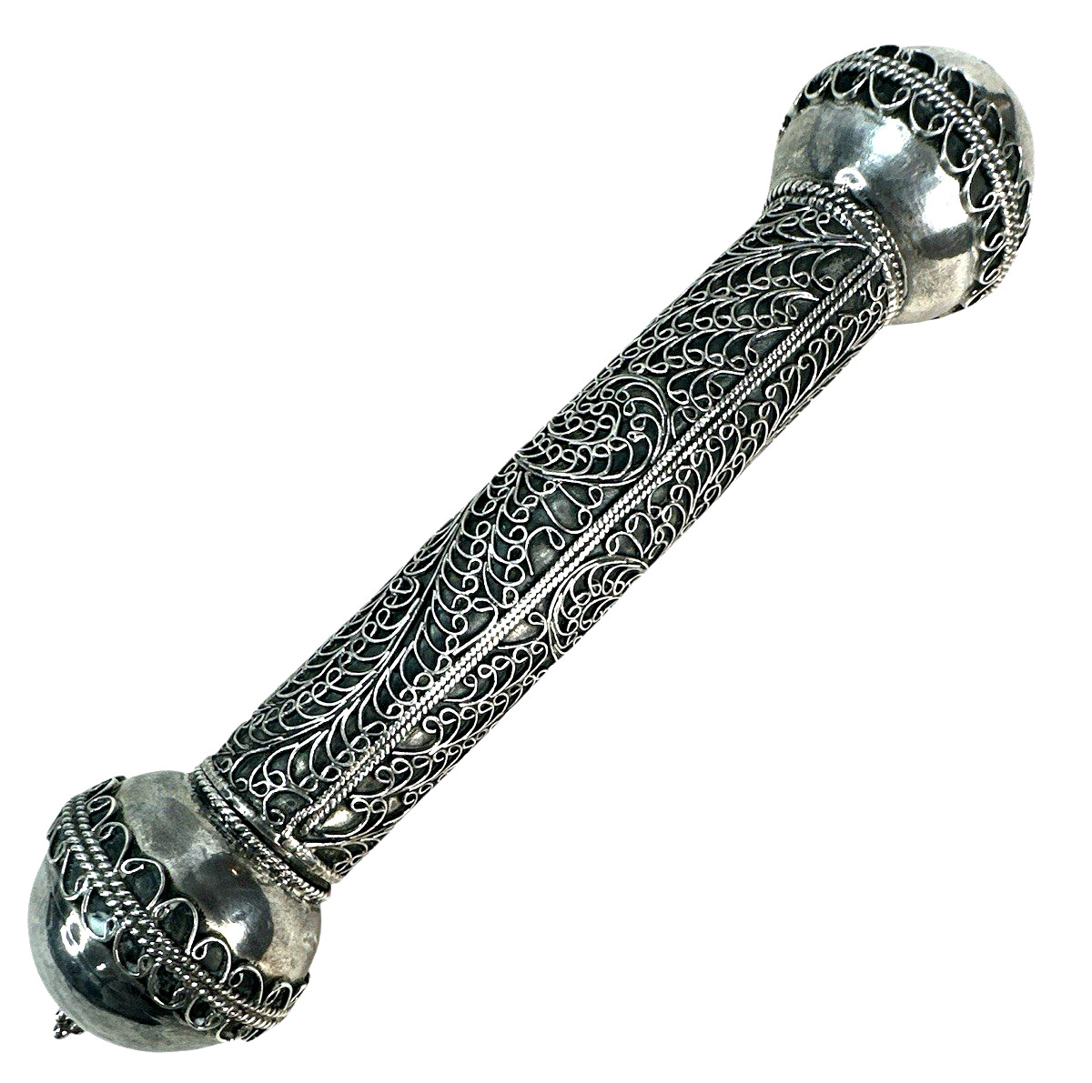 Vintage Sterling Silver Middle Eastern Prayer Scroll Holder