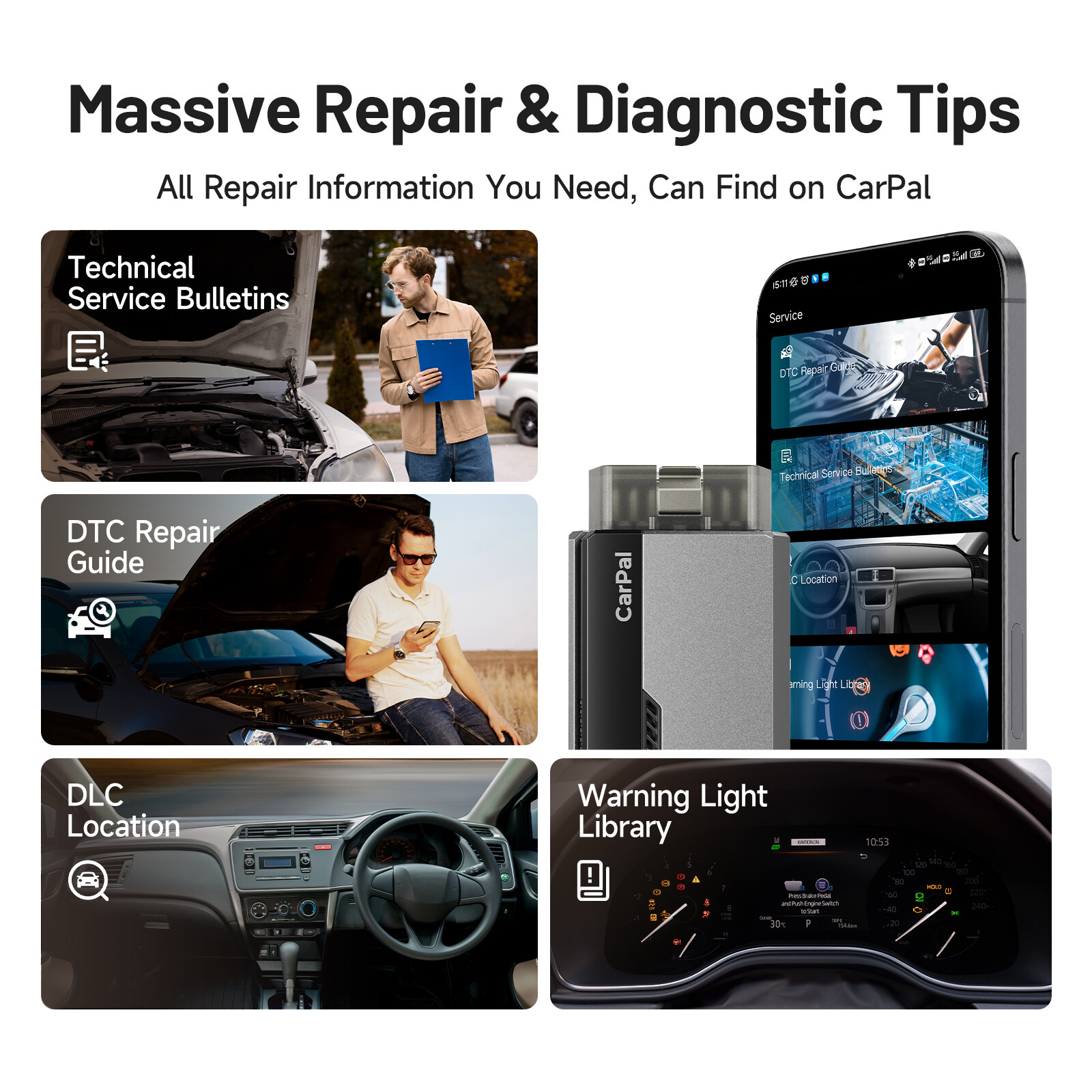 TOPDON CarPal-E OBD2 Diagnostic Tool Scanner All System Bluetooth Code Reader US