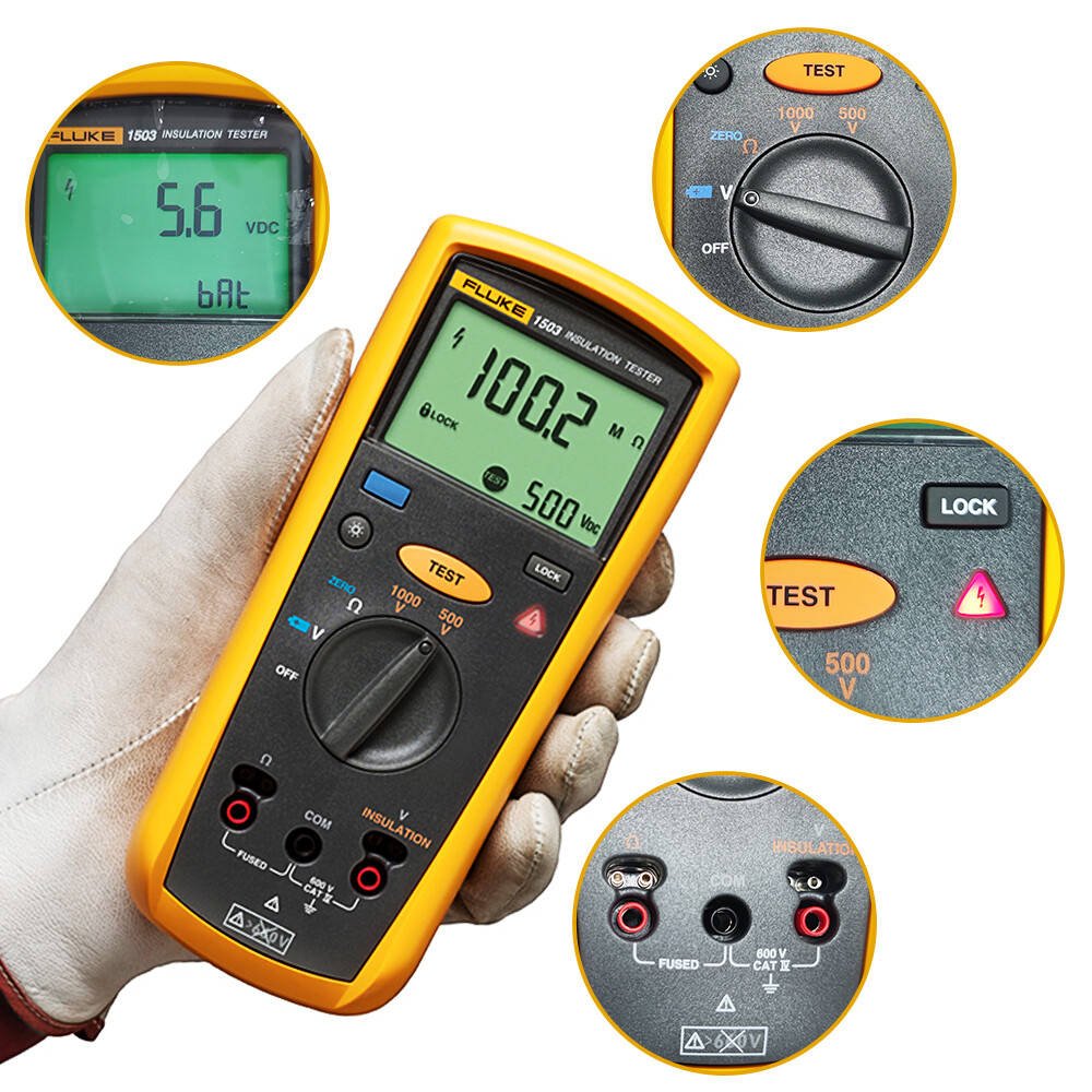 Fluke 1503 Digital Insulation Resistance Meter Megger 2000 MΩ Backlight CAT IV