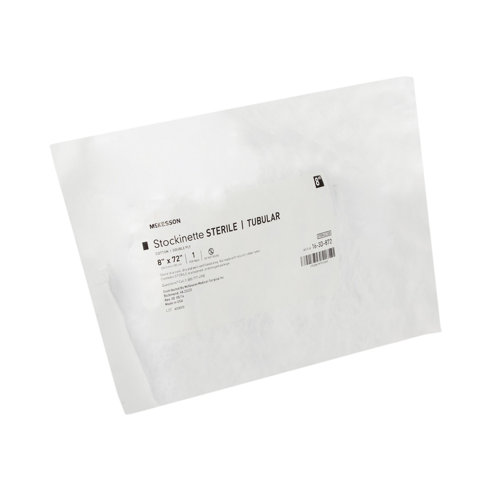 McKesson Surgical Stockinette 8 X 72 Inch Sterile Cotton Beige 16-3D-872 1 Ct