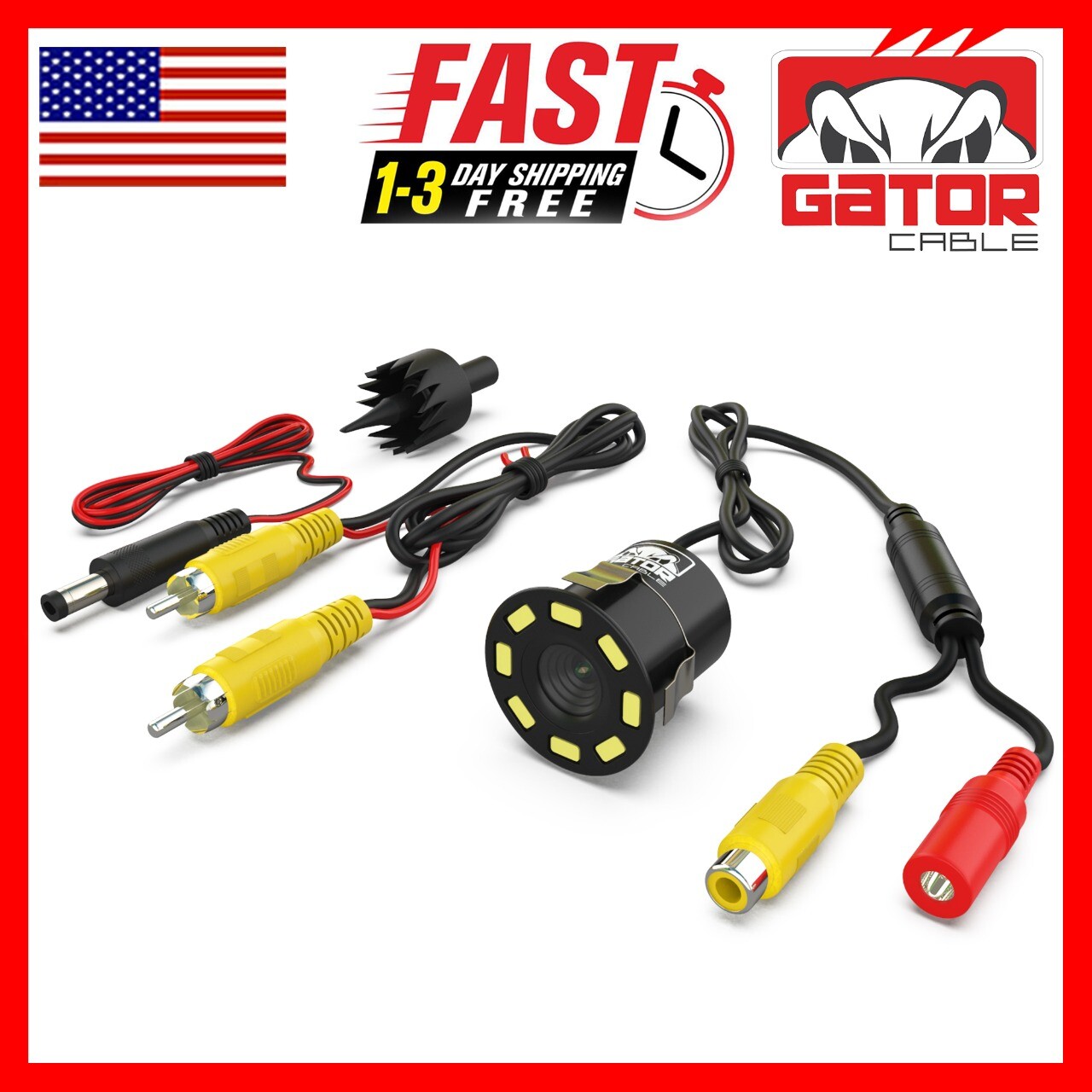 Car Rear View Backup Reverse Camera 170° CMOS 8 LED HD Night Vision Waterproof