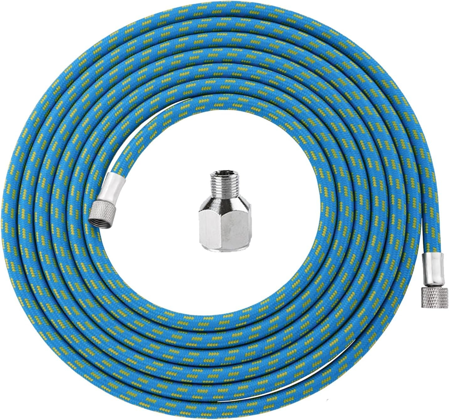 HUBEST 6Ft Braided Airbrush Air Hose with 1/8 Inch to 1/4 Inch Adapter - Nylon B