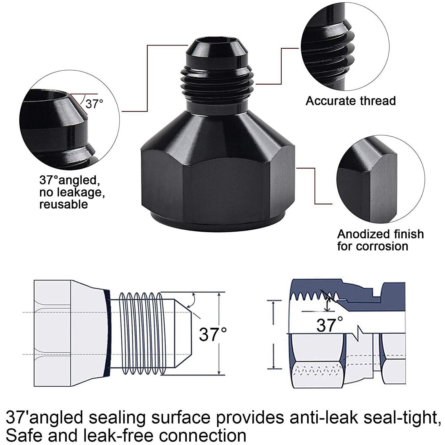 10 AN Female - 6 AN Male Flare Fitting Reducer Adapter 10AN to 6AN - Universal