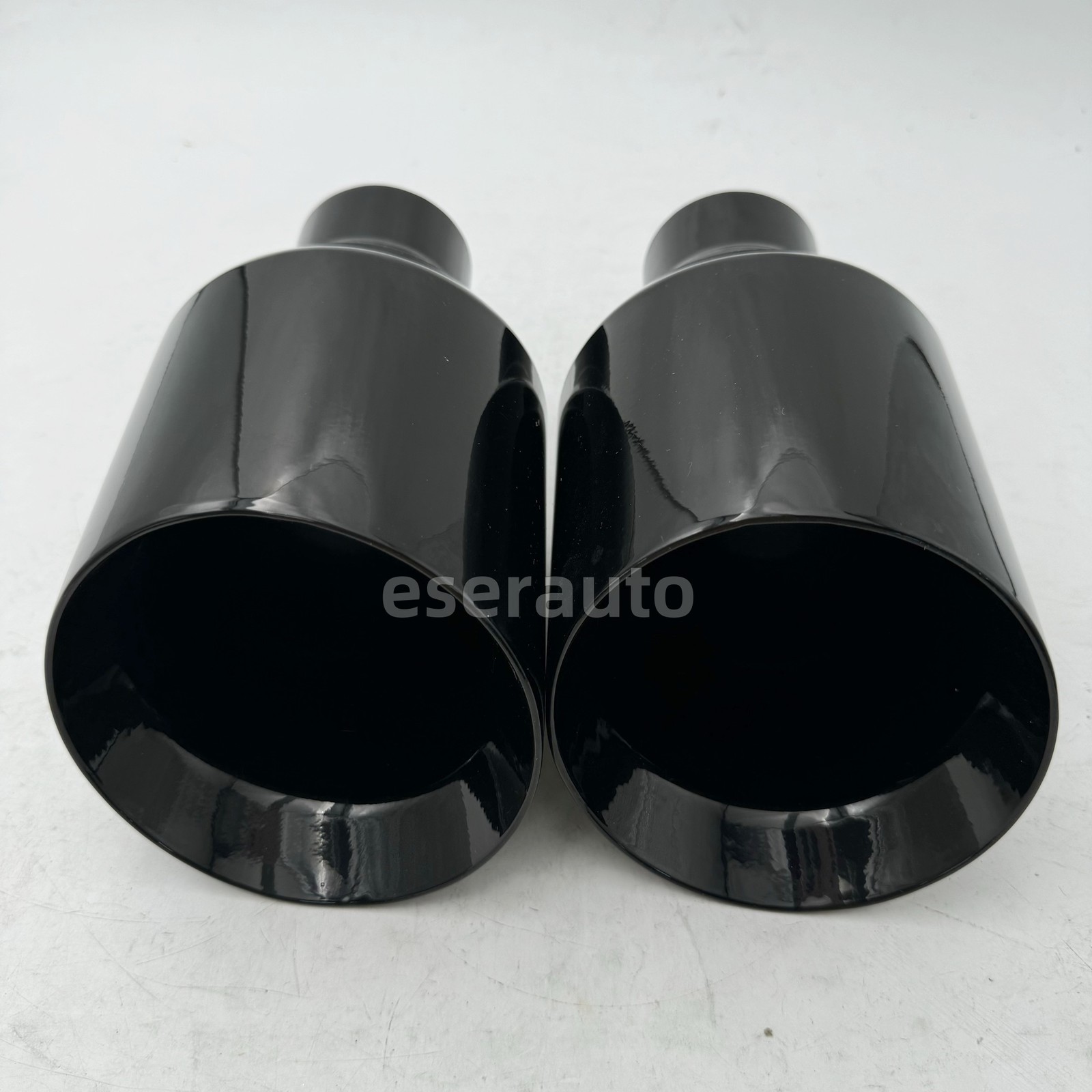 Pair Dodge RT SRT RAM 5″ Big Black Exhaust Tip 2.5″ Inlet Angle Cut Double Wall