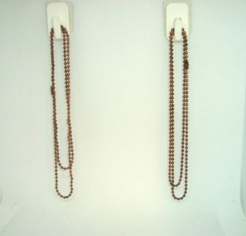 #2 Two COPPER Metal Bead Ball Chain Jewelry Necklace Clasp Chain 24" inch (L)