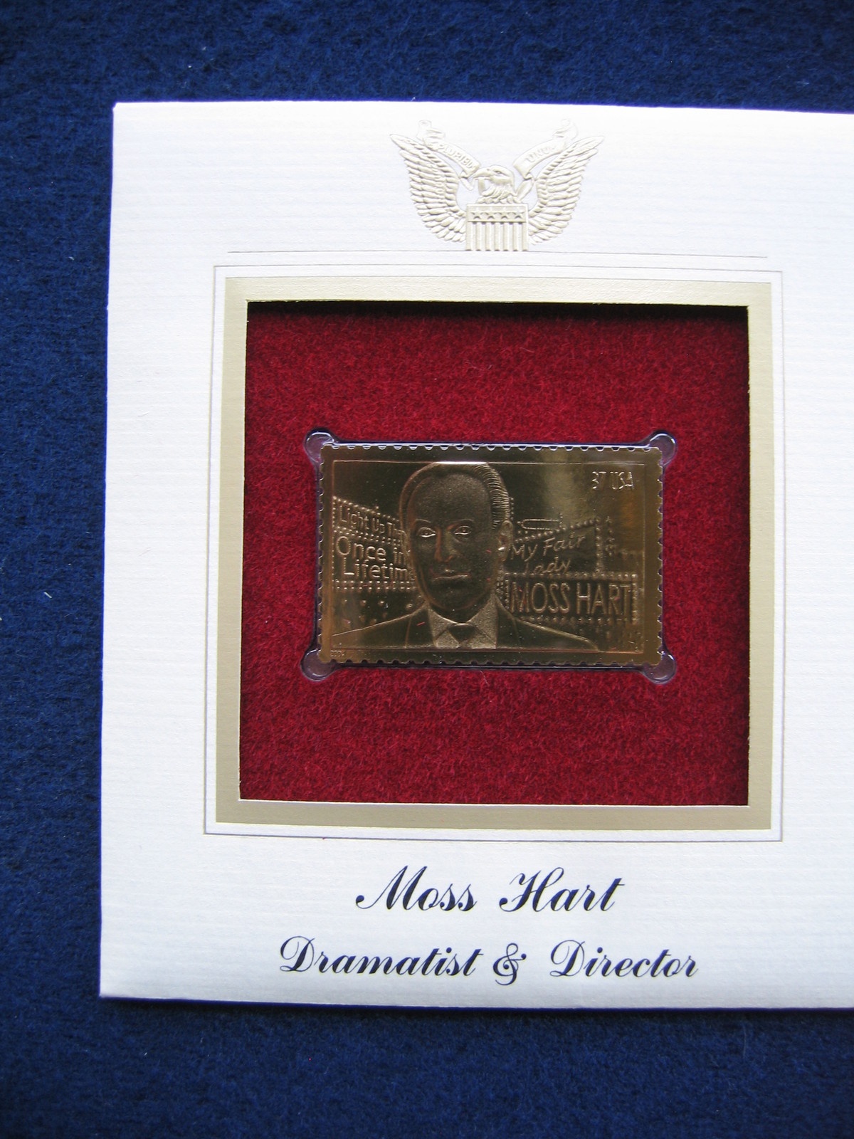 2004 Moss Hart Dramatist Director Replica FDC Golden Gold Cover Stamp